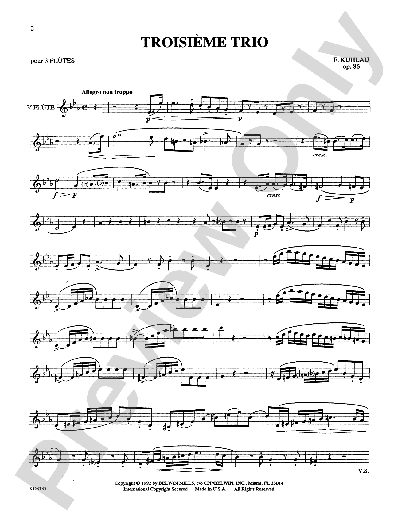 Three Grand Trios, Op. 86: 3rd Flute