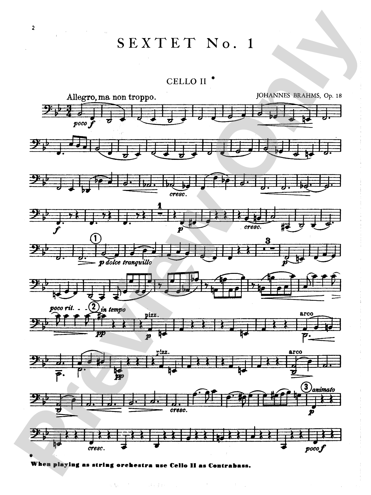 Sextet in B-Flat Major, Op. 18: 2nd Cello