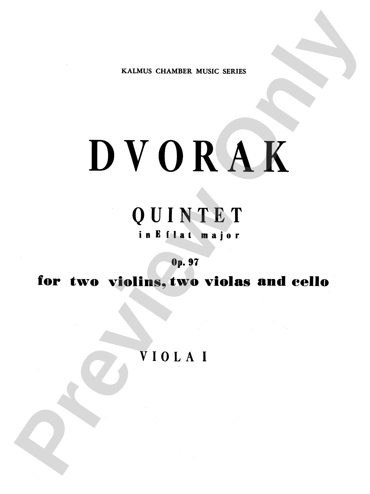 String Quintet in E-Flat Major, Op. 97: Viola