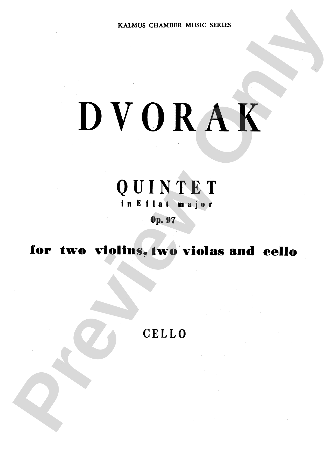String Quintet in E-Flat Major, Op. 97: Cello