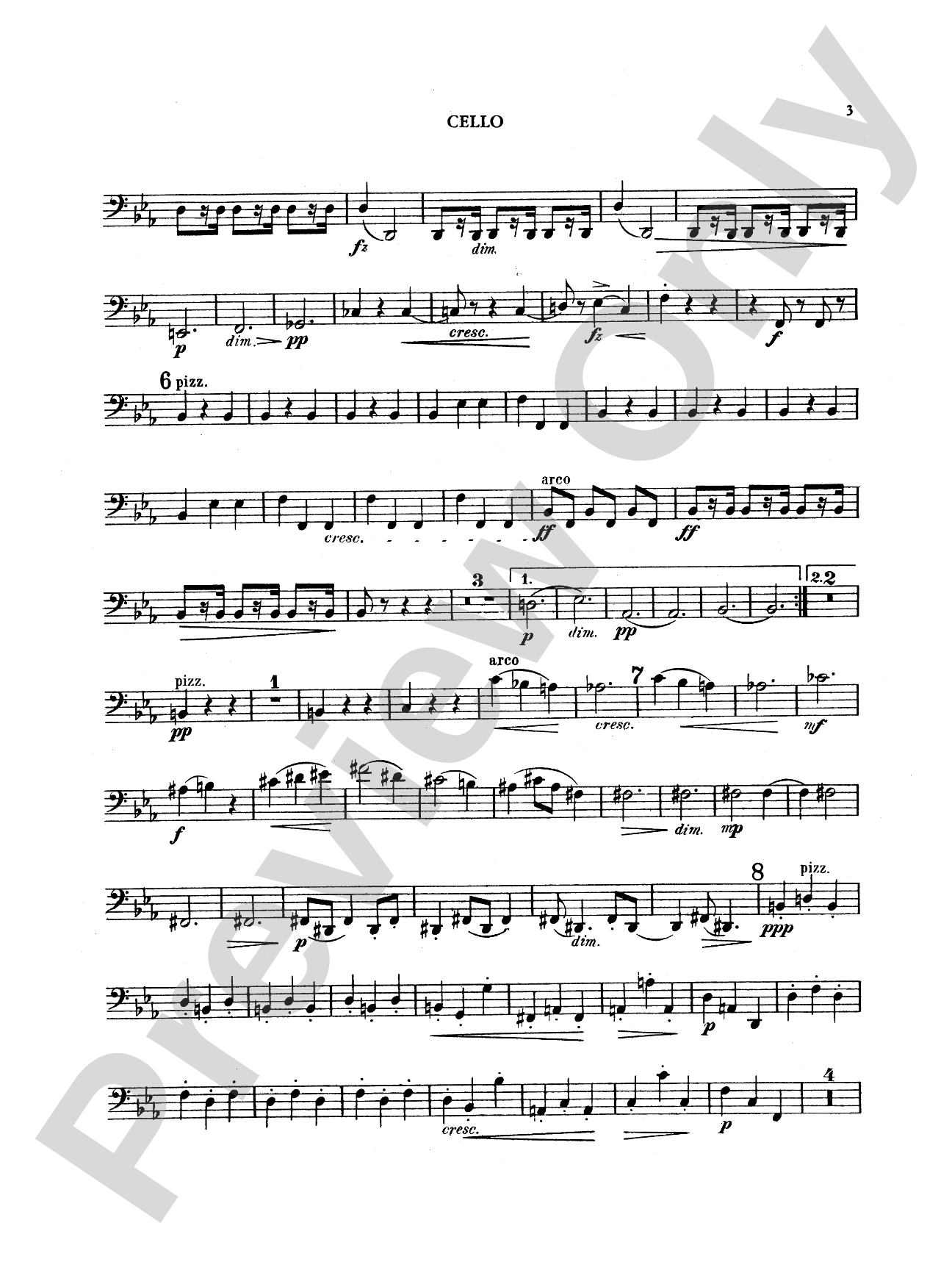 String Quintet in E-Flat Major, Op. 97: Cello