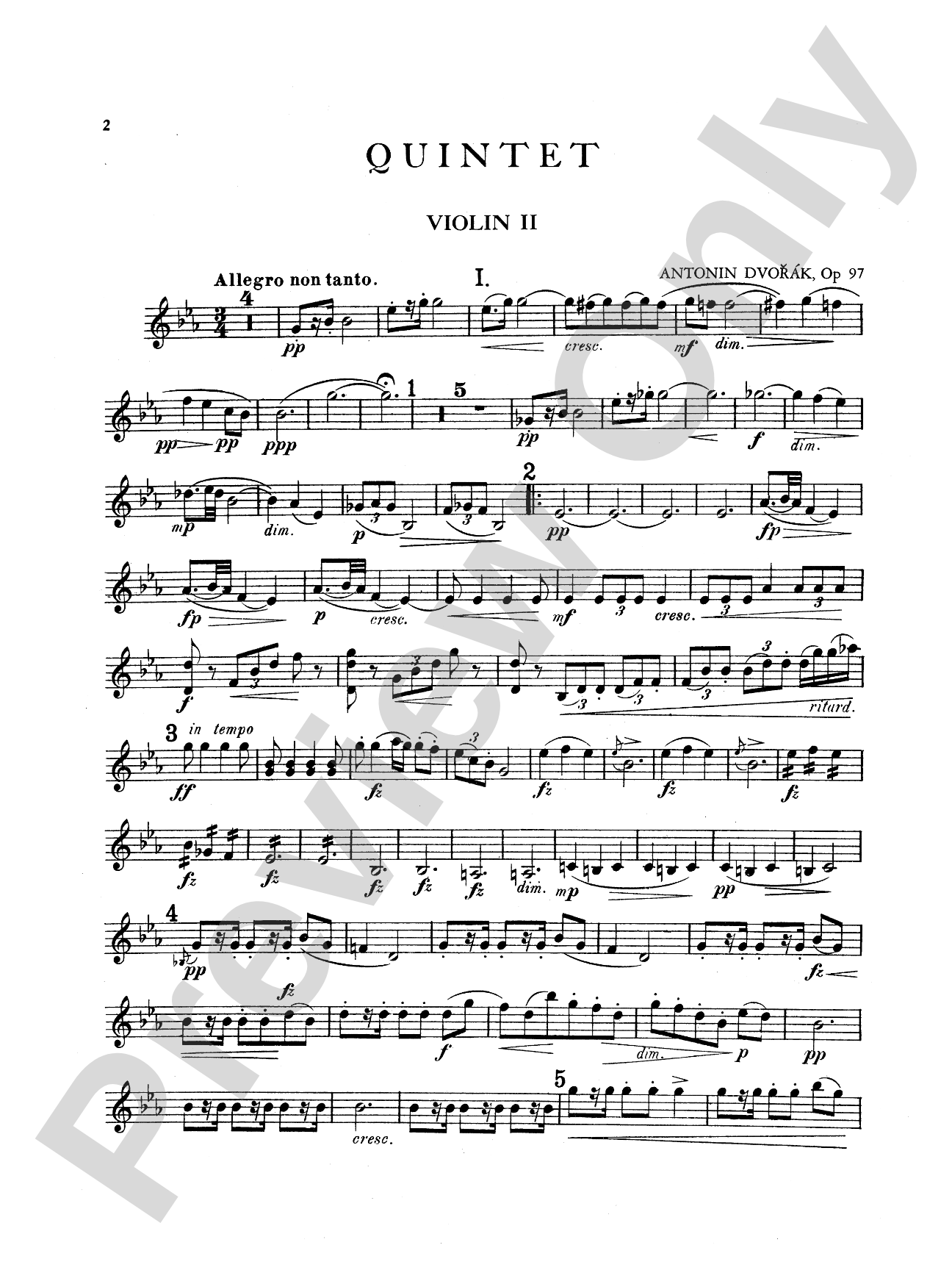 String Quintet in E-Flat Major, Op. 97: 2nd Violin