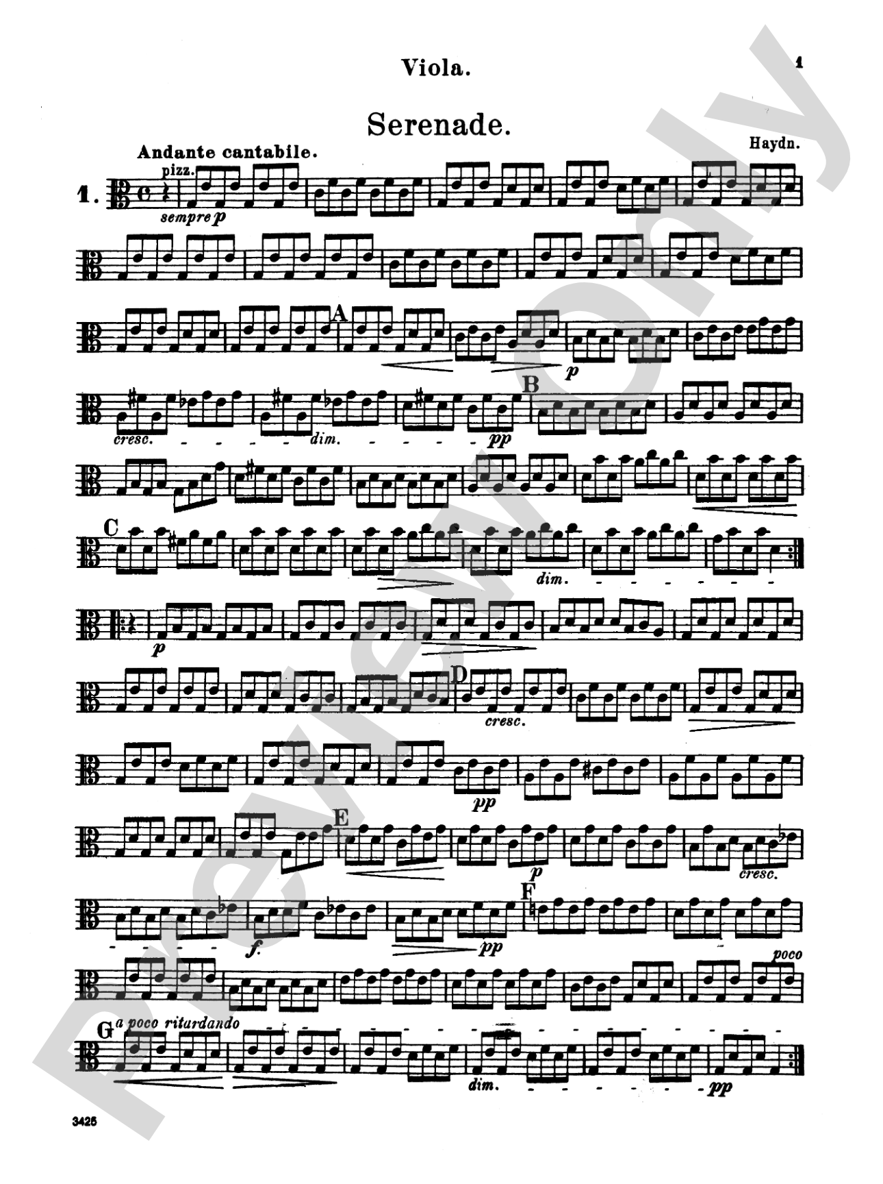 Album of Easy String Quartets, Volume I (Pieces by Bach, Haydn, Mozart, Beethoven, Schumann, Mendelssohn, and others): Viola