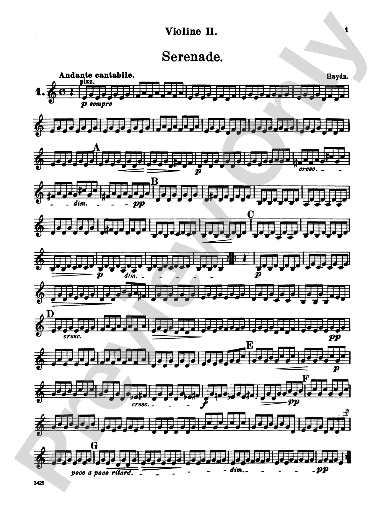 Album of Easy String Quartets, Volume I (Pieces by Bach, Haydn, Mozart, Beethoven, Schumann, Mendelssohn, and others): 2nd Violin