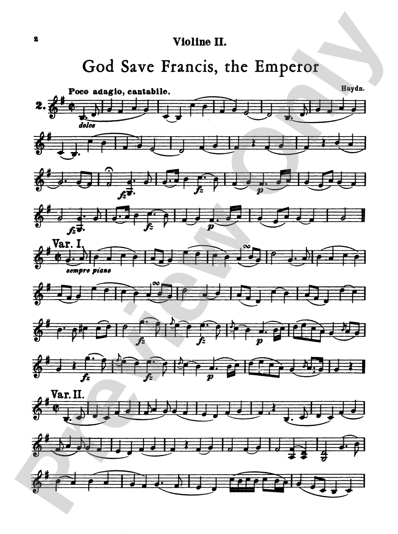 Album of Easy String Quartets, Volume I (Pieces by Bach, Haydn, Mozart, Beethoven, Schumann, Mendelssohn, and others): 2nd Violin