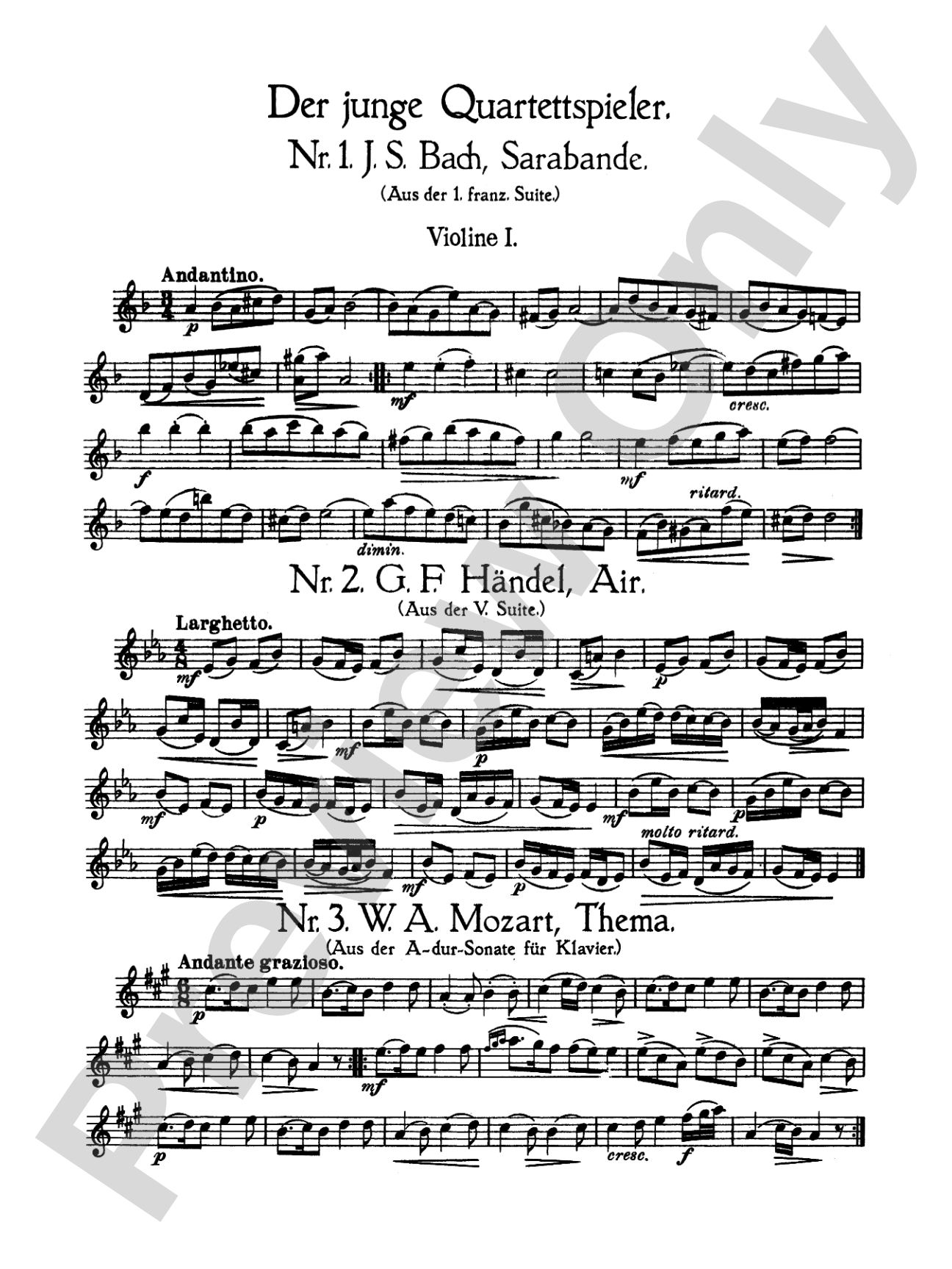 Album of Easy String Quartets, Volume III (Pieces by Bach, Haydn, Mozart, Beethoven, Schumann, Mendelssohn, and others): String Quartet Book