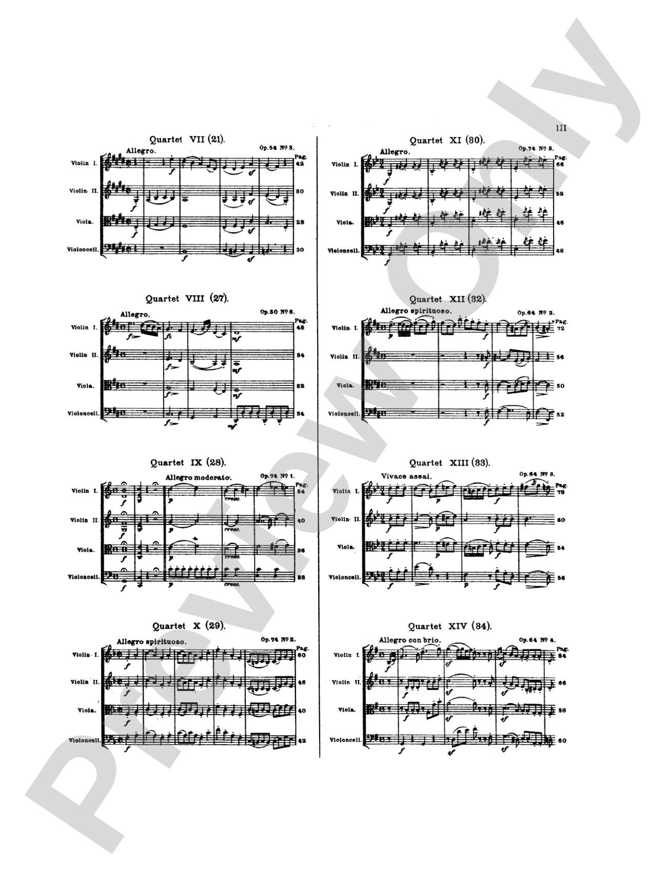 Thirty Celebrated String Quartets, Volume I - Op. 9, No. 2; Op. 17, No. 5; Op. 50, No. 6; Op. 54, Nos. 1, 2, 3; Op. 64, Nos. 2, 3, 4; Op. 74, Nos. 1, 2, 3; Op. 77, Nos. 1, 2: Viola