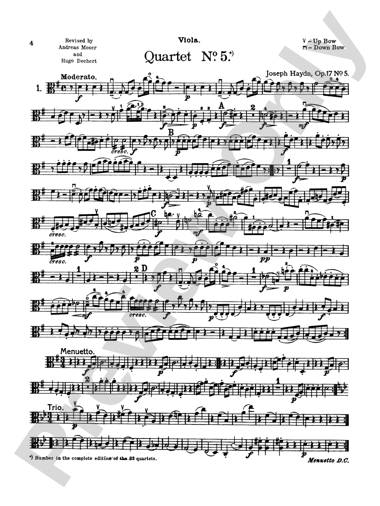 Thirty Celebrated String Quartets, Volume I - Op. 9, No. 2; Op. 17, No. 5; Op. 50, No. 6; Op. 54, Nos. 1, 2, 3; Op. 64, Nos. 2, 3, 4; Op. 74, Nos. 1, 2, 3; Op. 77, Nos. 1, 2: Viola