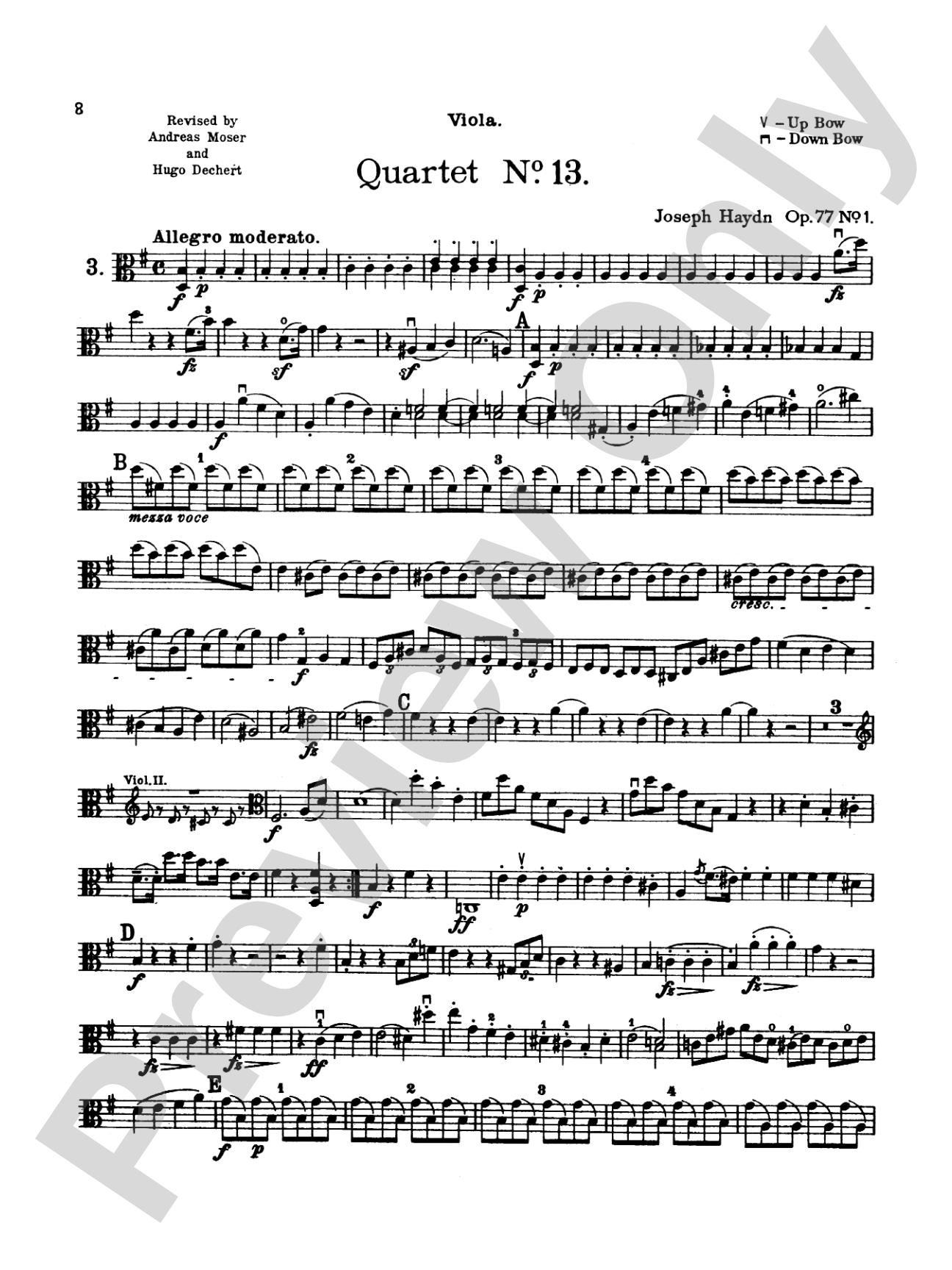 Thirty Celebrated String Quartets, Volume I - Op. 9, No. 2; Op. 17, No. 5; Op. 50, No. 6; Op. 54, Nos. 1, 2, 3; Op. 64, Nos. 2, 3, 4; Op. 74, Nos. 1, 2, 3; Op. 77, Nos. 1, 2: Viola