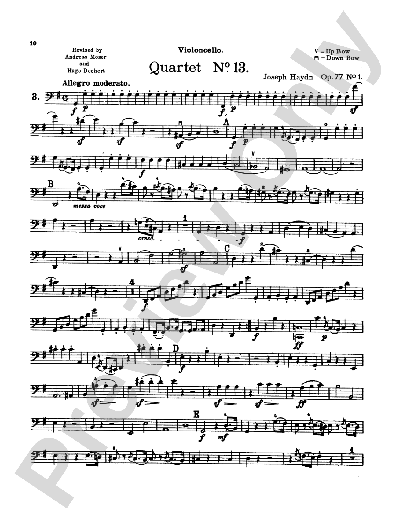 Thirty Celebrated String Quartets, Volume I - Op. 9, No. 2; Op. 17, No. 5; Op. 50, No. 6; Op. 54, Nos. 1, 2, 3; Op. 64, Nos. 2, 3, 4; Op. 74, Nos. 1, 2, 3; Op. 77, Nos. 1, 2: Cello
