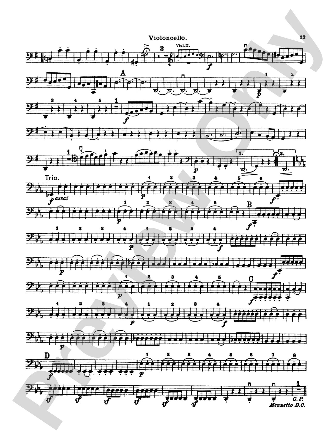 Thirty Celebrated String Quartets, Volume I - Op. 9, No. 2; Op. 17, No. 5; Op. 50, No. 6; Op. 54, Nos. 1, 2, 3; Op. 64, Nos. 2, 3, 4; Op. 74, Nos. 1, 2, 3; Op. 77, Nos. 1, 2: Cello