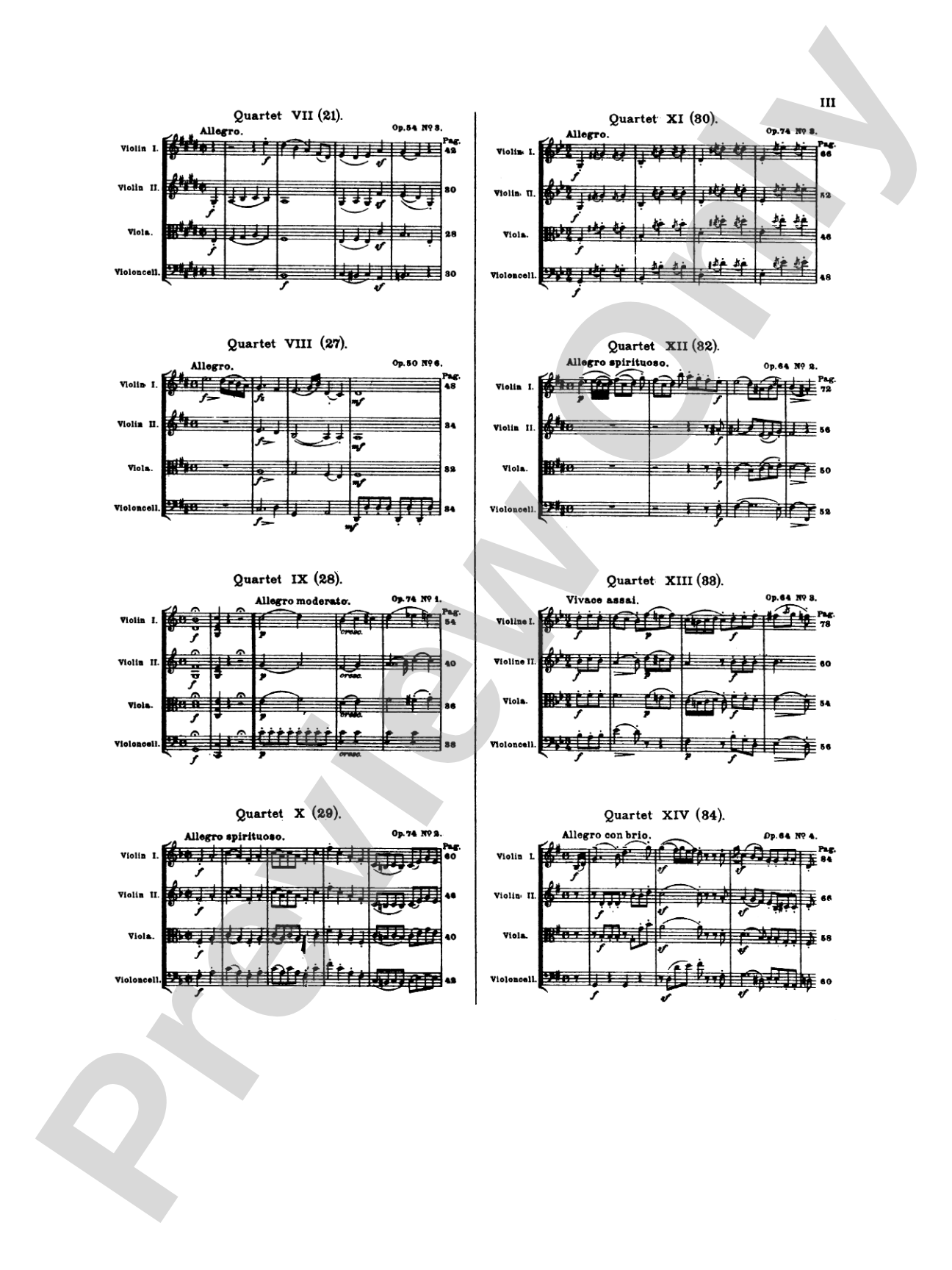 Thirty Celebrated String Quartets, Volume I - Op. 9, No. 2; Op. 17, No. 5; Op. 50, No. 6; Op. 54, Nos. 1, 2, 3; Op. 64, Nos. 2, 3, 4; Op. 74, Nos. 1, 2, 3; Op. 77, Nos. 1, 2: Cello