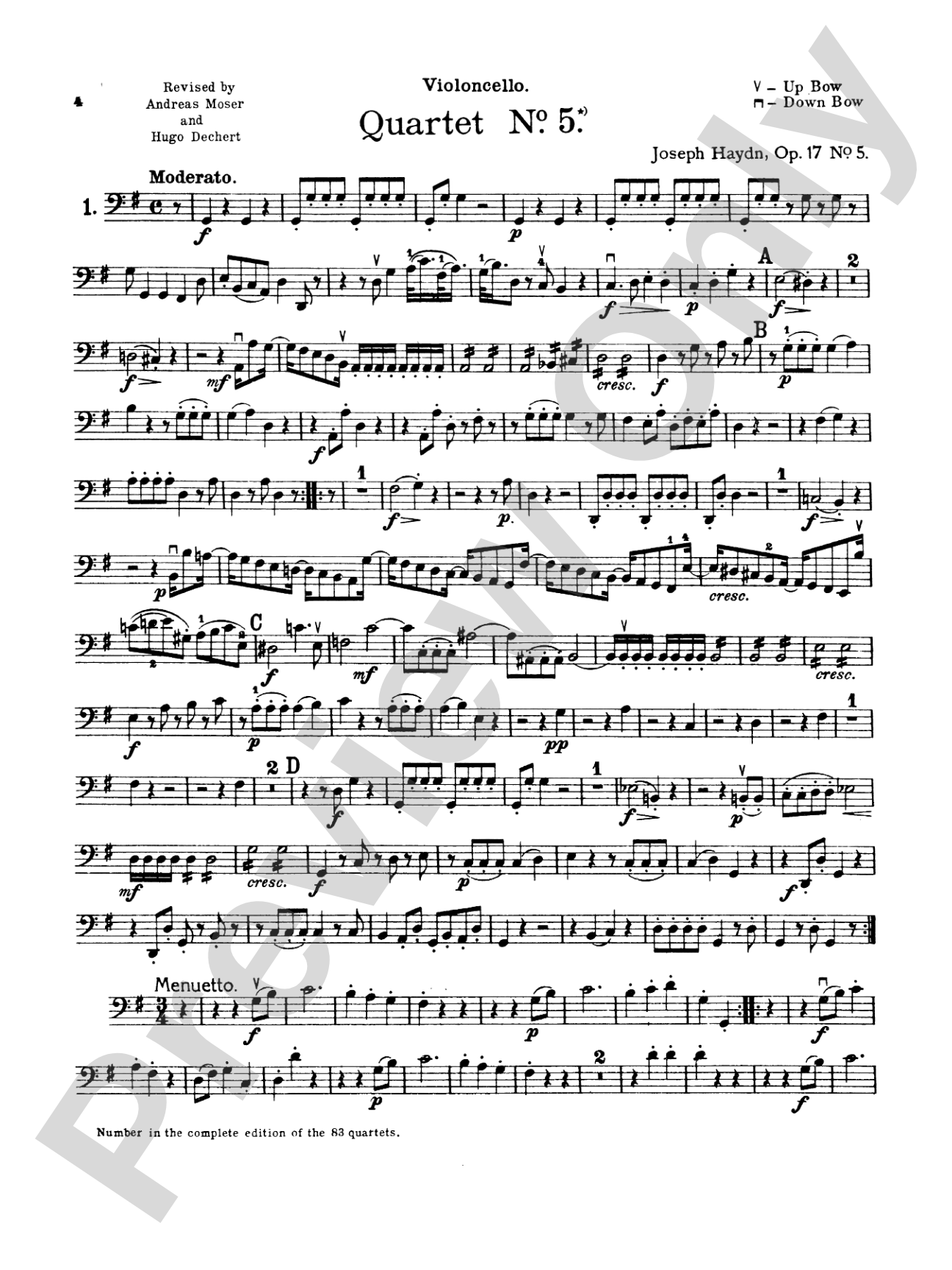 Thirty Celebrated String Quartets, Volume I - Op. 9, No. 2; Op. 17, No. 5; Op. 50, No. 6; Op. 54, Nos. 1, 2, 3; Op. 64, Nos. 2, 3, 4; Op. 74, Nos. 1, 2, 3; Op. 77, Nos. 1, 2: Cello