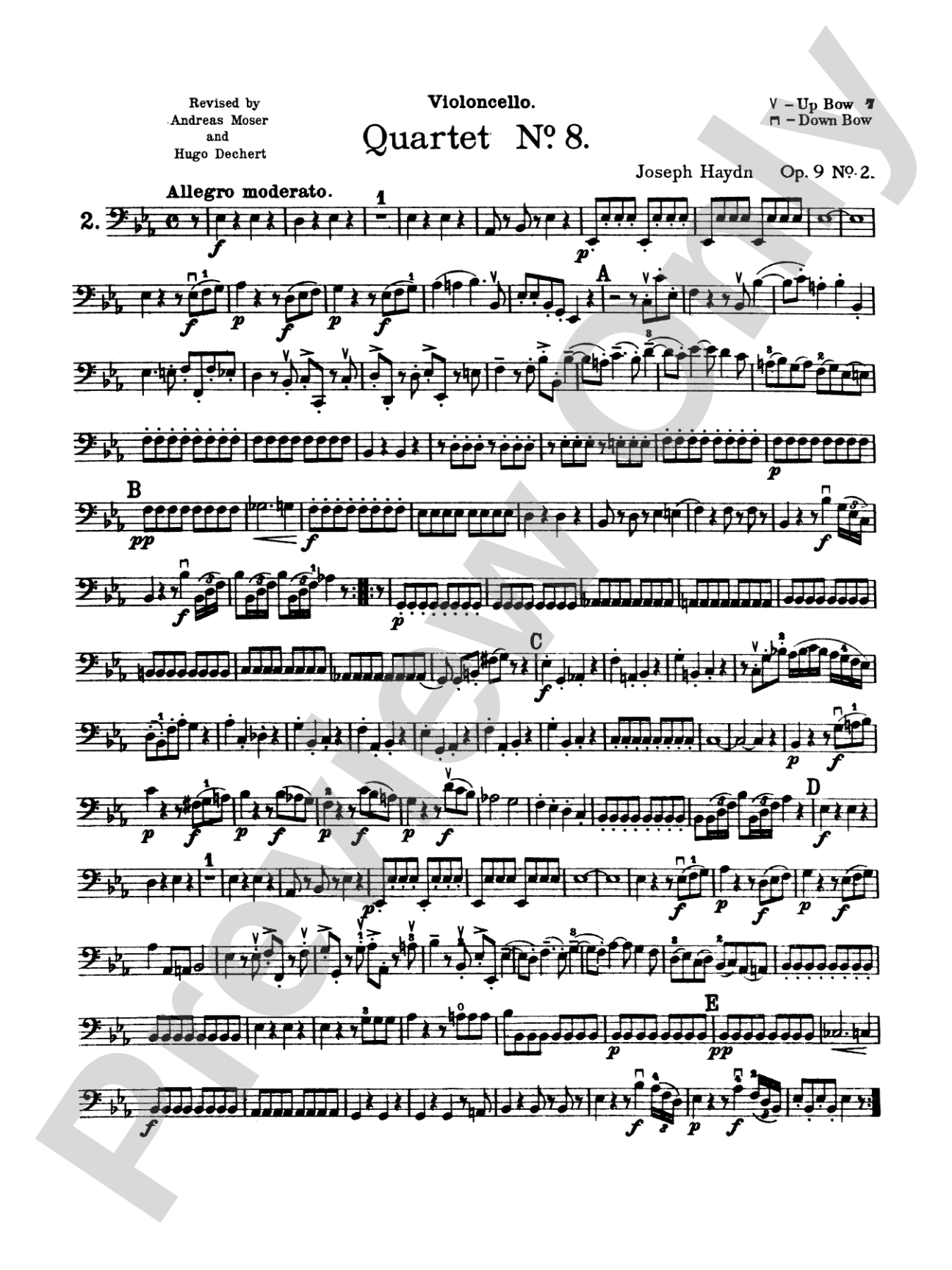 Thirty Celebrated String Quartets, Volume I - Op. 9, No. 2; Op. 17, No. 5; Op. 50, No. 6; Op. 54, Nos. 1, 2, 3; Op. 64, Nos. 2, 3, 4; Op. 74, Nos. 1, 2, 3; Op. 77, Nos. 1, 2: Cello
