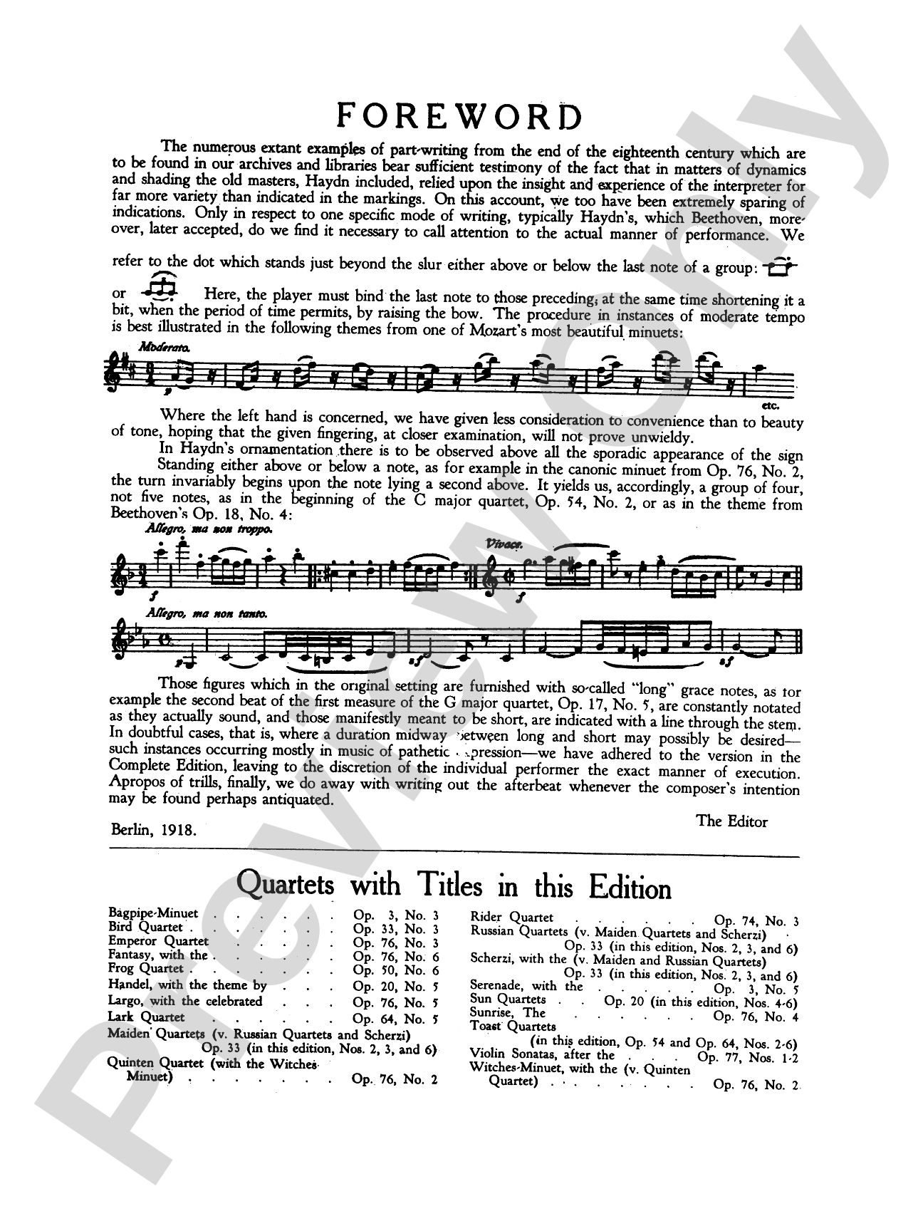 Thirty Celebrated String Quartets, Volume I - Op. 9, No. 2; Op. 17, No. 5; Op. 50, No. 6; Op. 54, Nos. 1, 2, 3; Op. 64, Nos. 2, 3, 4; Op. 74, Nos. 1, 2, 3; Op. 77, Nos. 1, 2: String Quartet Book