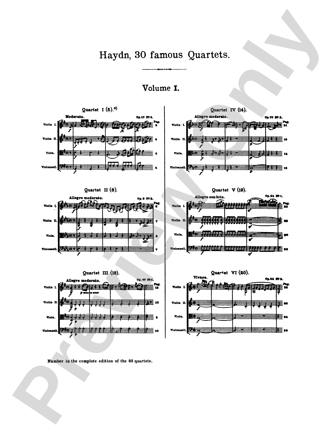 Thirty Celebrated String Quartets, Volume I - Op. 9, No. 2; Op. 17, No. 5; Op. 50, No. 6; Op. 54, Nos. 1, 2, 3; Op. 64, Nos. 2, 3, 4; Op. 74, Nos. 1, 2, 3; Op. 77, Nos. 1, 2: 2nd Violin