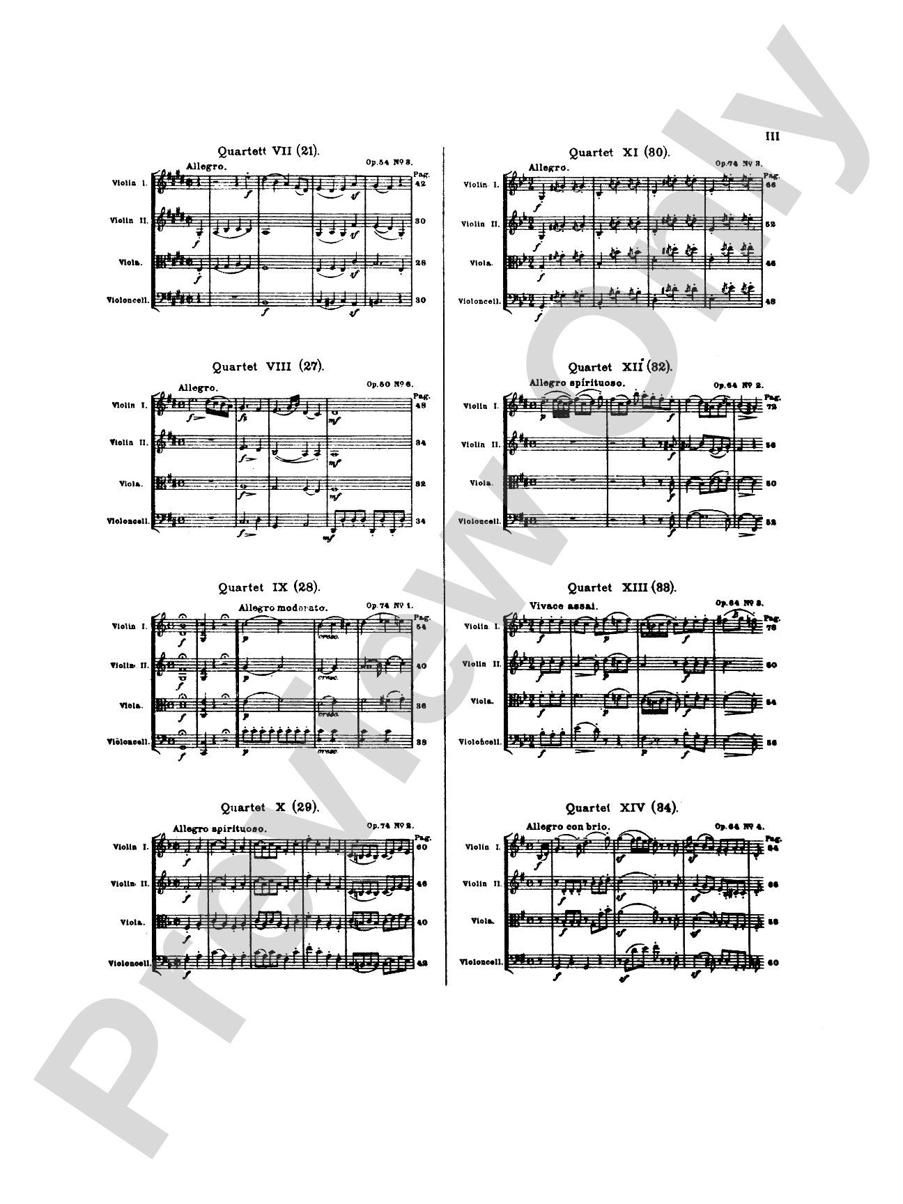 Thirty Celebrated String Quartets, Volume I - Op. 9, No. 2; Op. 17, No. 5; Op. 50, No. 6; Op. 54, Nos. 1, 2, 3; Op. 64, Nos. 2, 3, 4; Op. 74, Nos. 1, 2, 3; Op. 77, Nos. 1, 2: 2nd Violin
