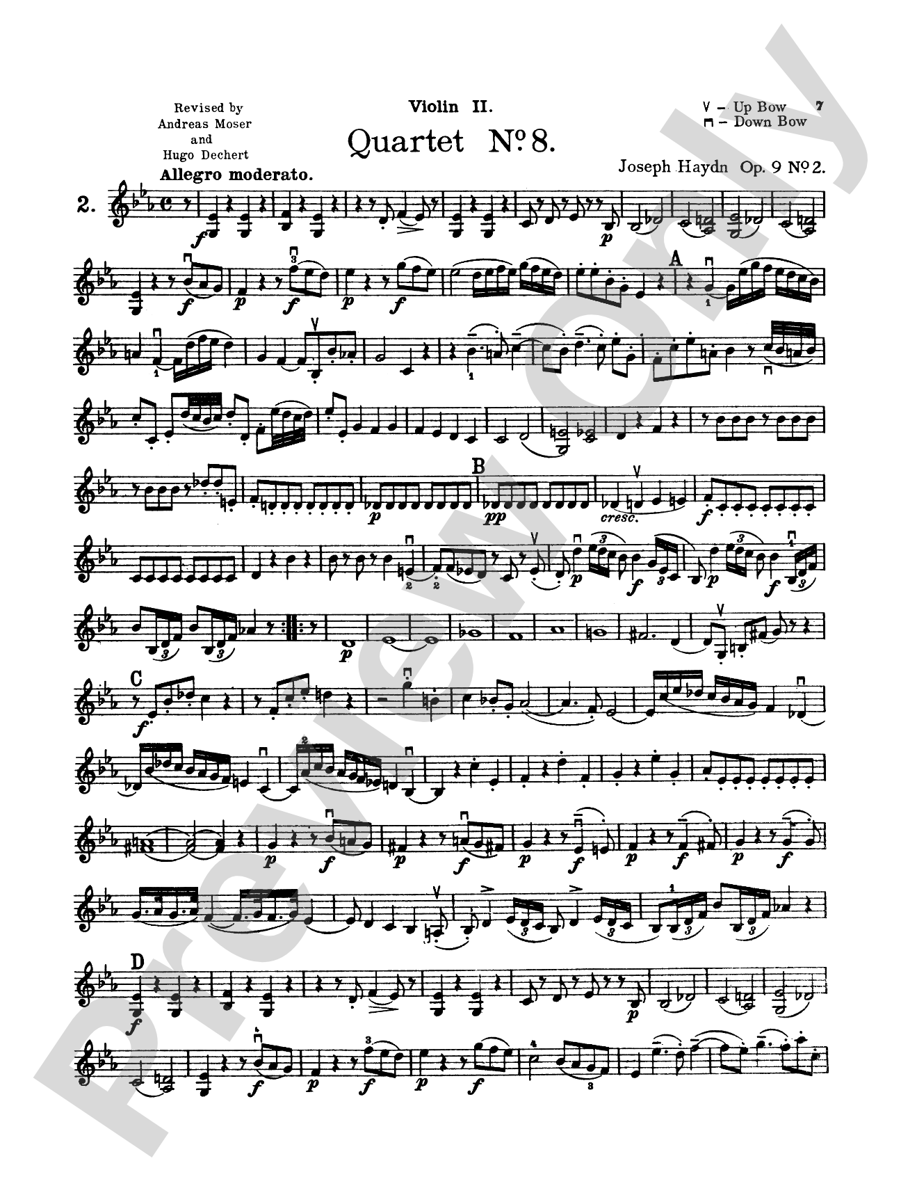 Thirty Celebrated String Quartets, Volume I - Op. 9, No. 2; Op. 17, No. 5; Op. 50, No. 6; Op. 54, Nos. 1, 2, 3; Op. 64, Nos. 2, 3, 4; Op. 74, Nos. 1, 2, 3; Op. 77, Nos. 1, 2: 2nd Violin