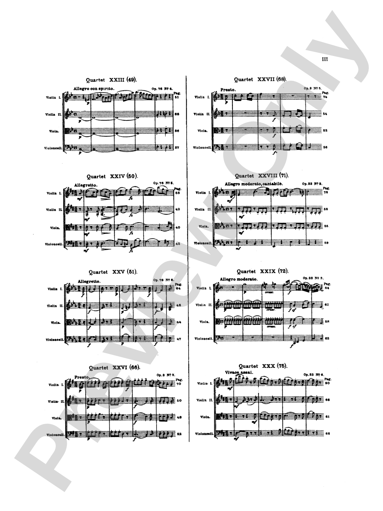 Thirty Celebrated String Quartets, Volume II - Op. 3, Nos. 3, 5; Op. 20, Nos. 4, 5, 6; Op. 33, Nos. 2, 3, 6; Op. 64, Nos. 5, 6; Op. 76, Nos. 1, 2, 3, 4, 5, 6: Viola