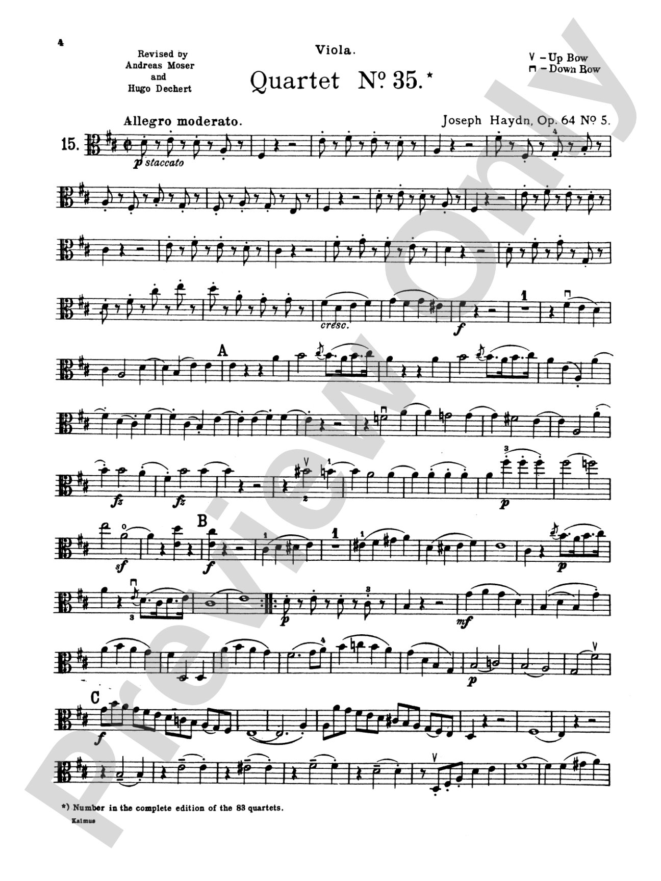 Thirty Celebrated String Quartets, Volume II - Op. 3, Nos. 3, 5; Op. 20, Nos. 4, 5, 6; Op. 33, Nos. 2, 3, 6; Op. 64, Nos. 5, 6; Op. 76, Nos. 1, 2, 3, 4, 5, 6: Viola