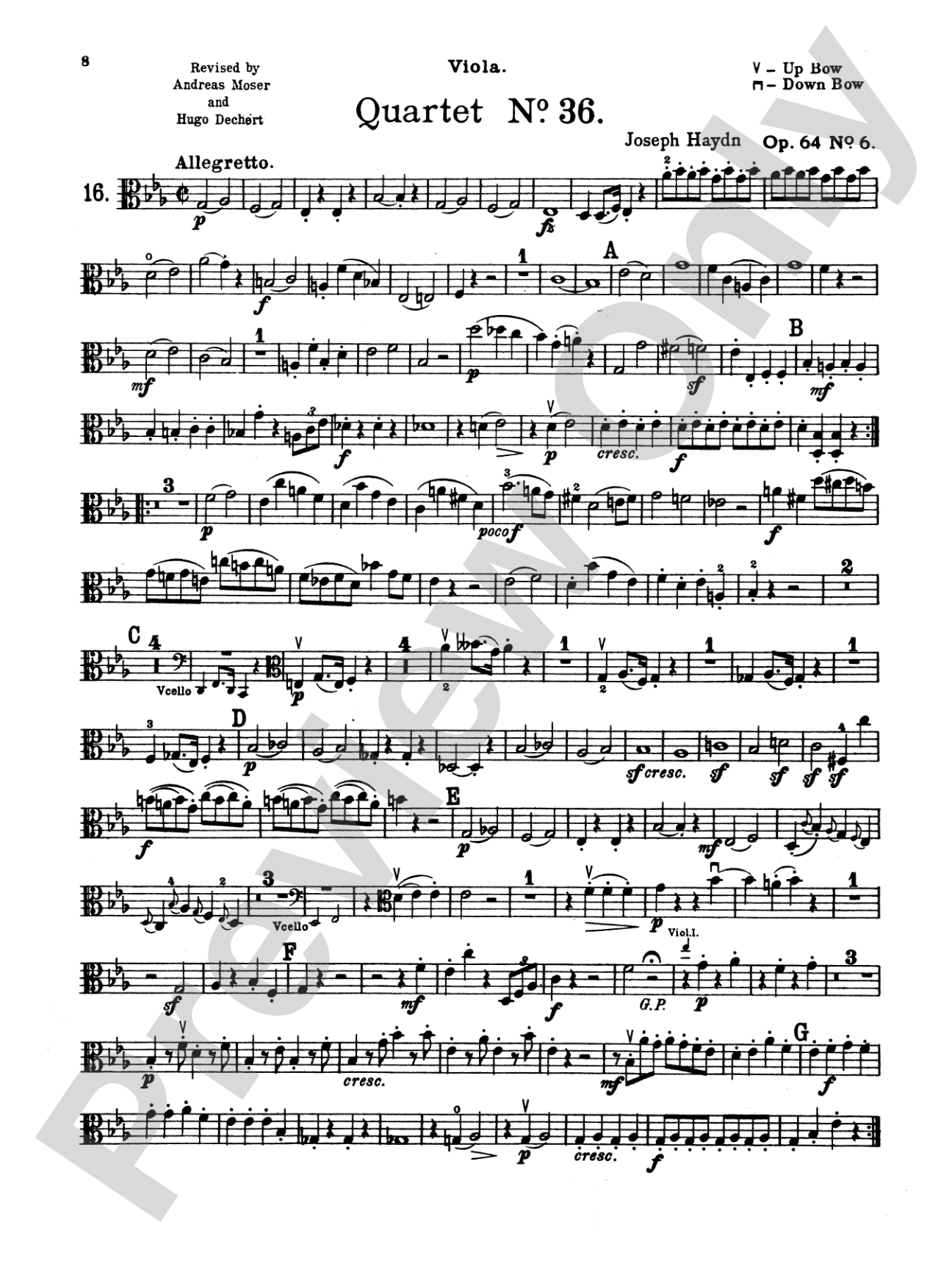 Thirty Celebrated String Quartets, Volume II - Op. 3, Nos. 3, 5; Op. 20, Nos. 4, 5, 6; Op. 33, Nos. 2, 3, 6; Op. 64, Nos. 5, 6; Op. 76, Nos. 1, 2, 3, 4, 5, 6: Viola