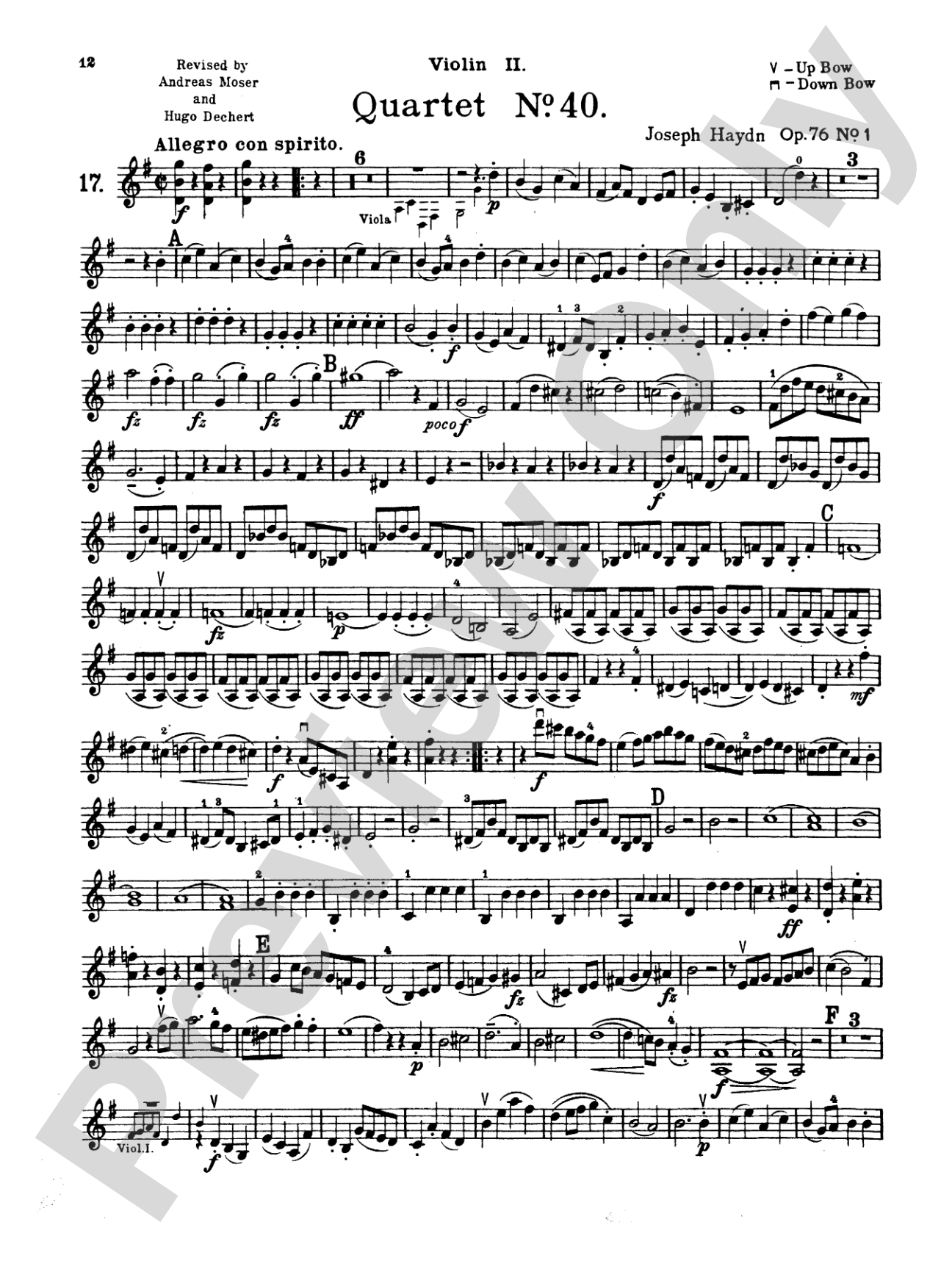 Thirty Celebrated String Quartets, Volume II - Op. 3, Nos. 3, 5; Op. 20, Nos. 4, 5, 6; Op. 33, Nos. 2, 3, 6; Op. 64, Nos. 5, 6; Op. 76, Nos. 1, 2, 3, 4, 5, 6: 2nd Violin