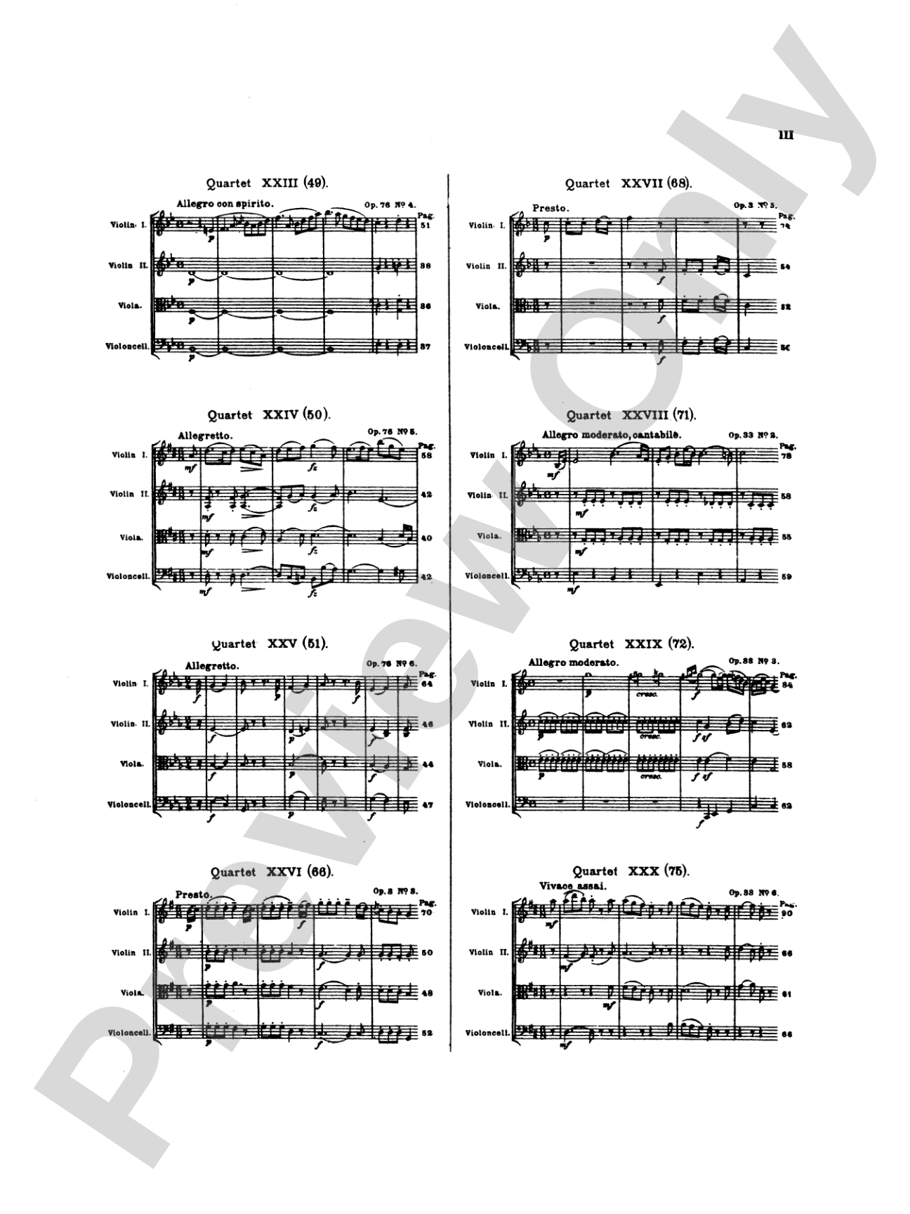 Thirty Celebrated String Quartets, Volume II - Op. 3, Nos. 3, 5; Op. 20, Nos. 4, 5, 6; Op. 33, Nos. 2, 3, 6; Op. 64, Nos. 5, 6; Op. 76, Nos. 1, 2, 3, 4, 5, 6: 2nd Violin