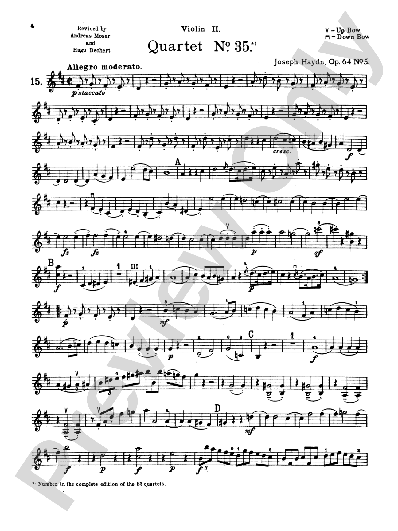 Thirty Celebrated String Quartets, Volume II - Op. 3, Nos. 3, 5; Op. 20, Nos. 4, 5, 6; Op. 33, Nos. 2, 3, 6; Op. 64, Nos. 5, 6; Op. 76, Nos. 1, 2, 3, 4, 5, 6: 2nd Violin