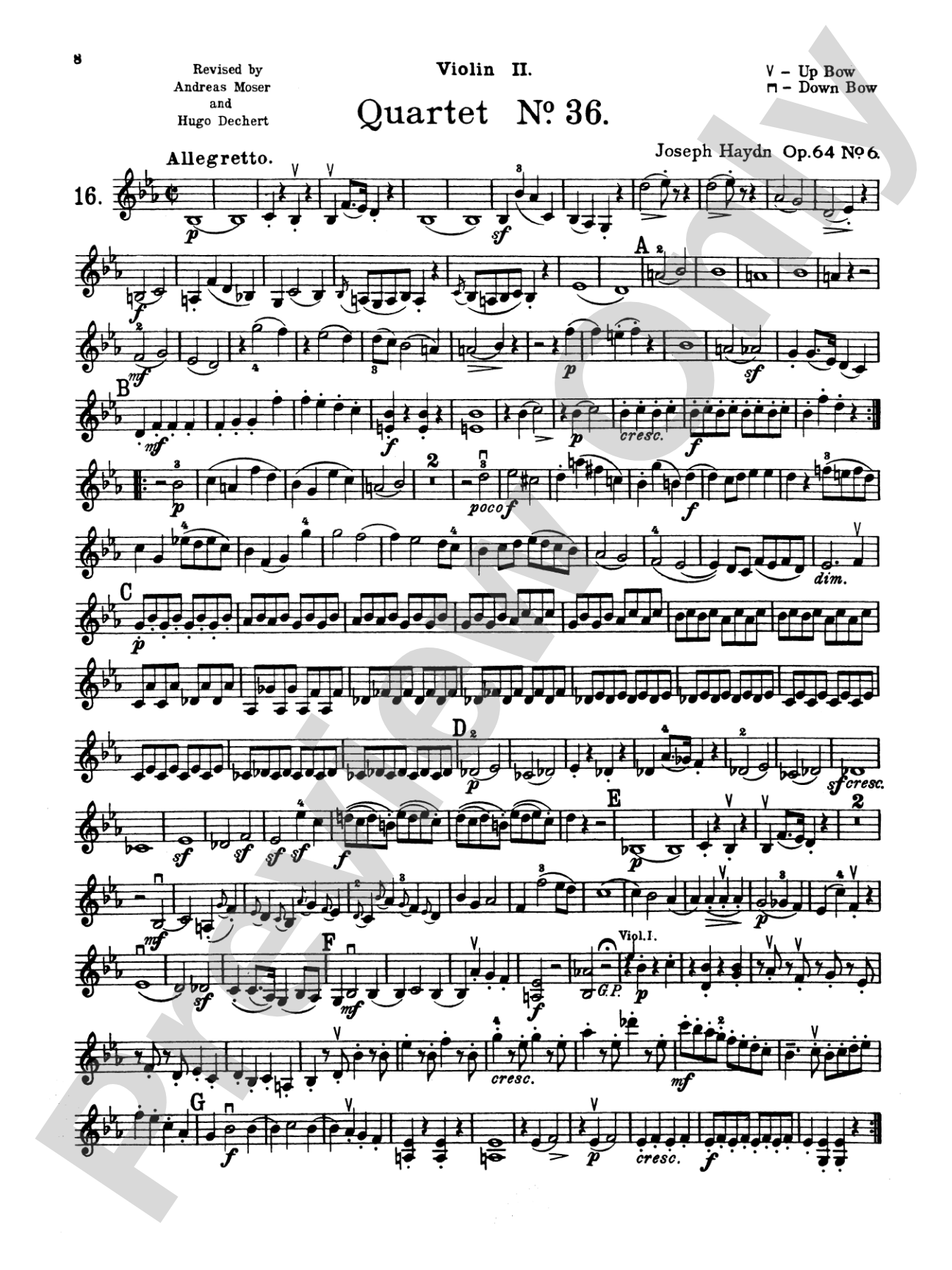 Thirty Celebrated String Quartets, Volume II - Op. 3, Nos. 3, 5; Op. 20, Nos. 4, 5, 6; Op. 33, Nos. 2, 3, 6; Op. 64, Nos. 5, 6; Op. 76, Nos. 1, 2, 3, 4, 5, 6: 2nd Violin