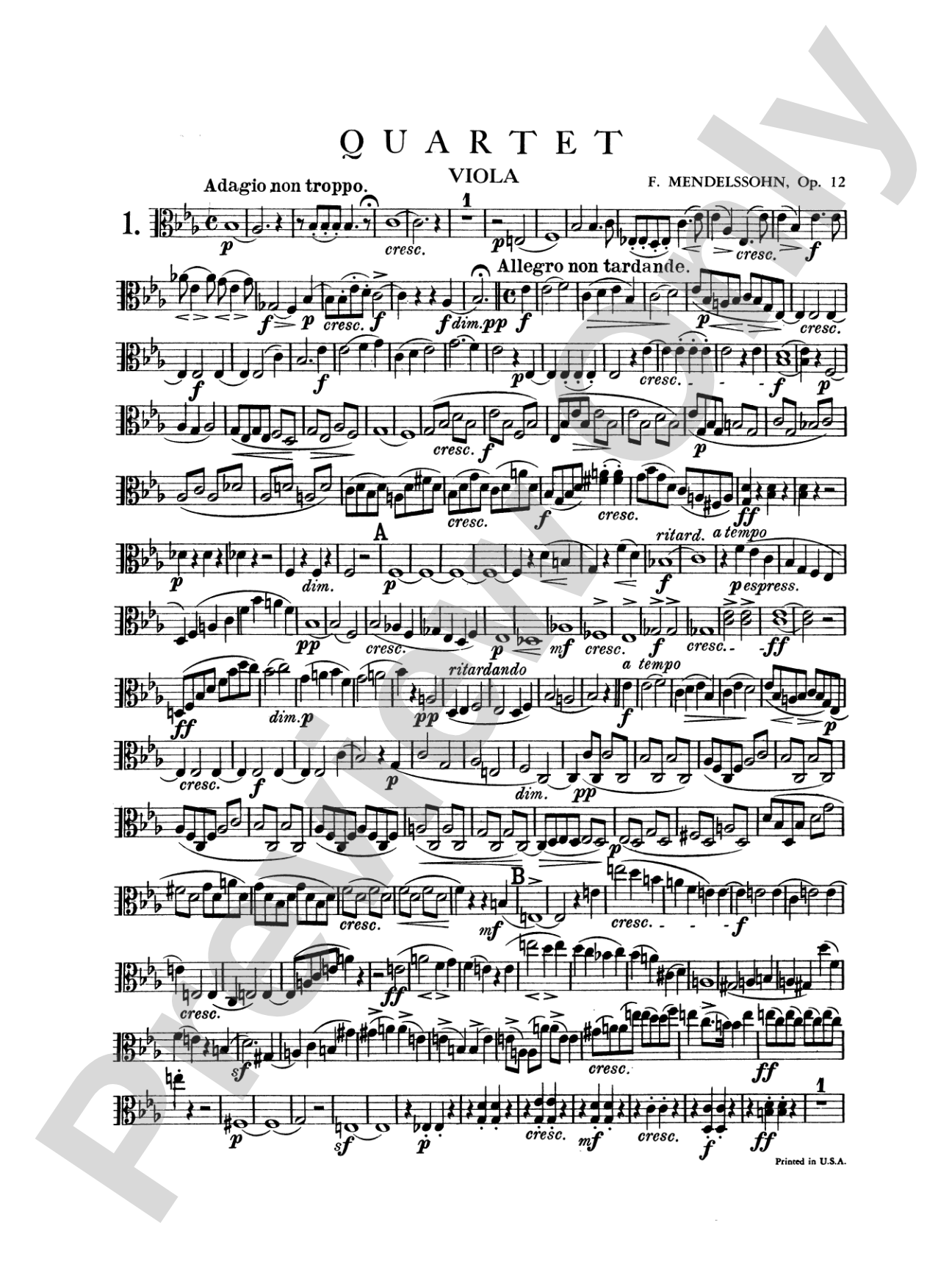 String Quartets, Op. 12; Op. 44, Nos. 1, 2 & 3: Viola