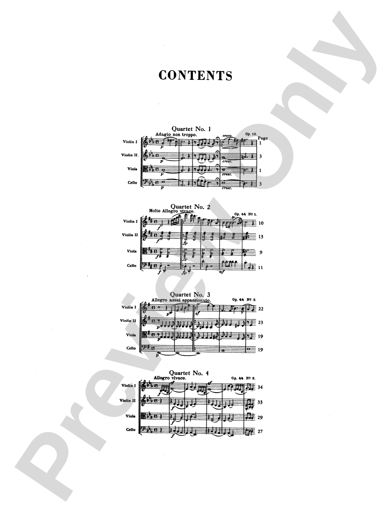 String Quartets, Op. 12; Op. 44, Nos. 1, 2 & 3: 2nd Violin