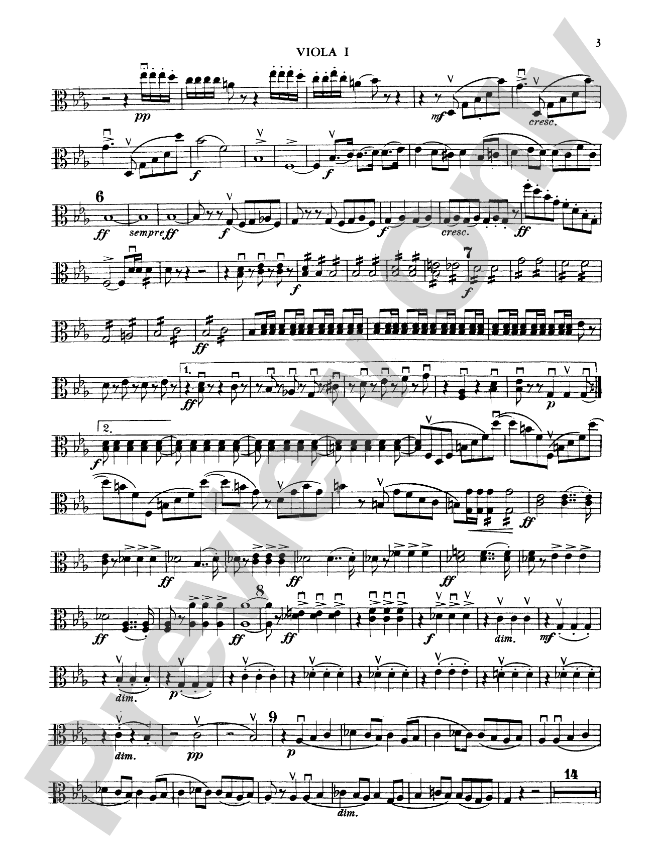 String Octet in E-Flat Major, Op. 20: Viola