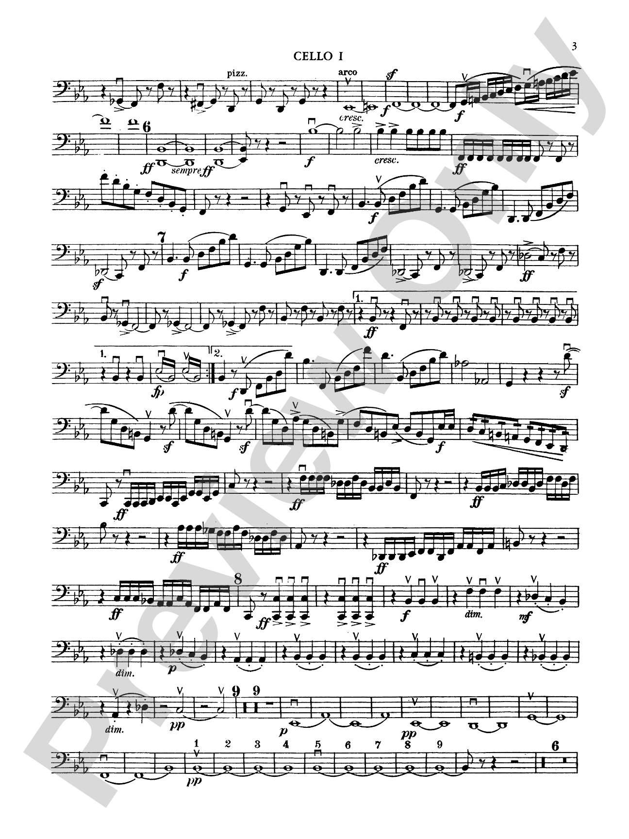 String Octet in E-Flat Major, Op. 20: Cello