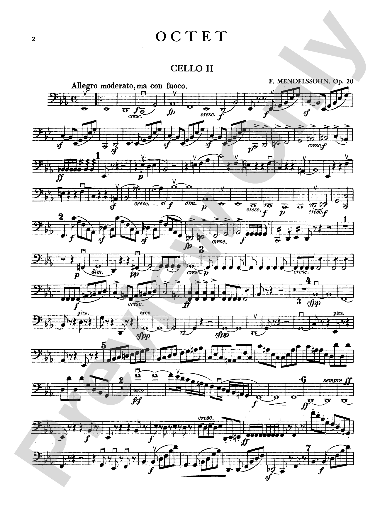 String Octet in E-Flat Major, Op. 20: 2nd Cello