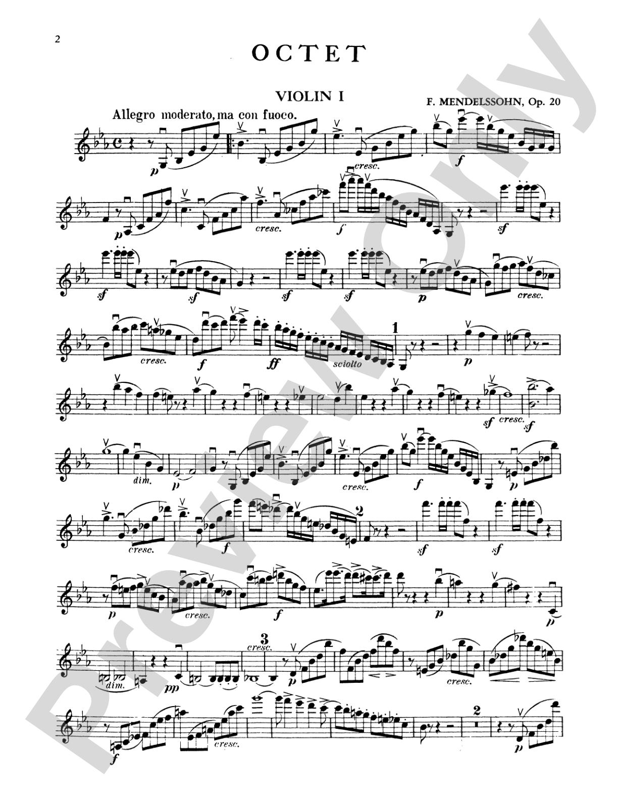 String Octet in E-Flat Major, Op. 20: 1st Violin