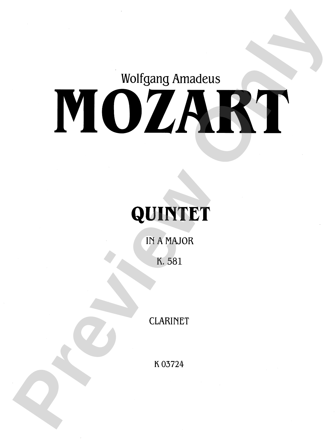 Quintet, K. 581: 1st - A Clarinet