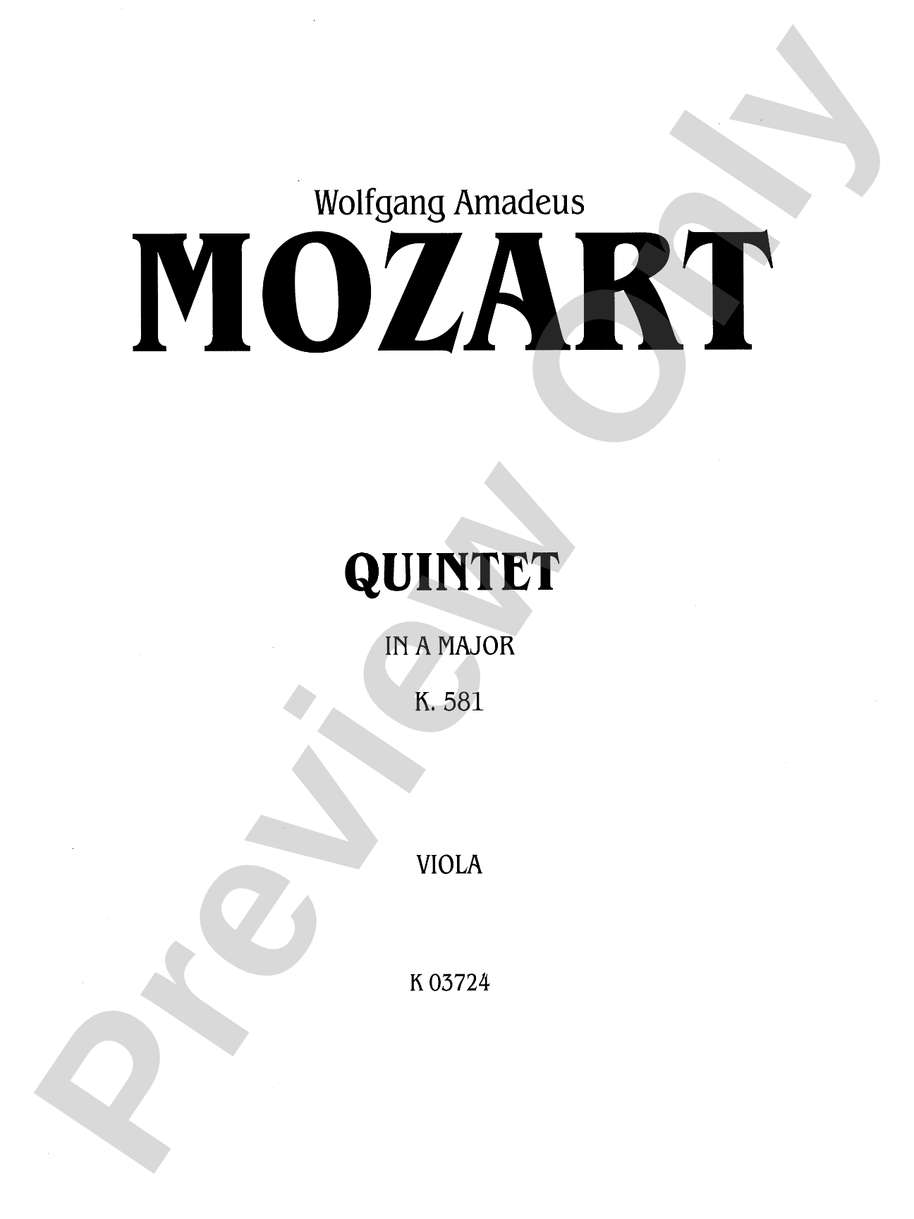 Quintet, K. 581: Viola