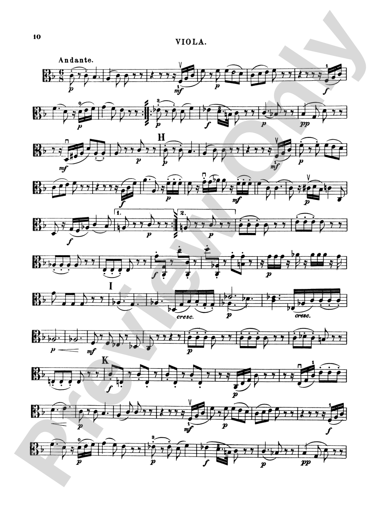 Ten Famous Quartets, K. 387, 421, 428, 458, 464, 465, 499, 575, 589, 590: Viola