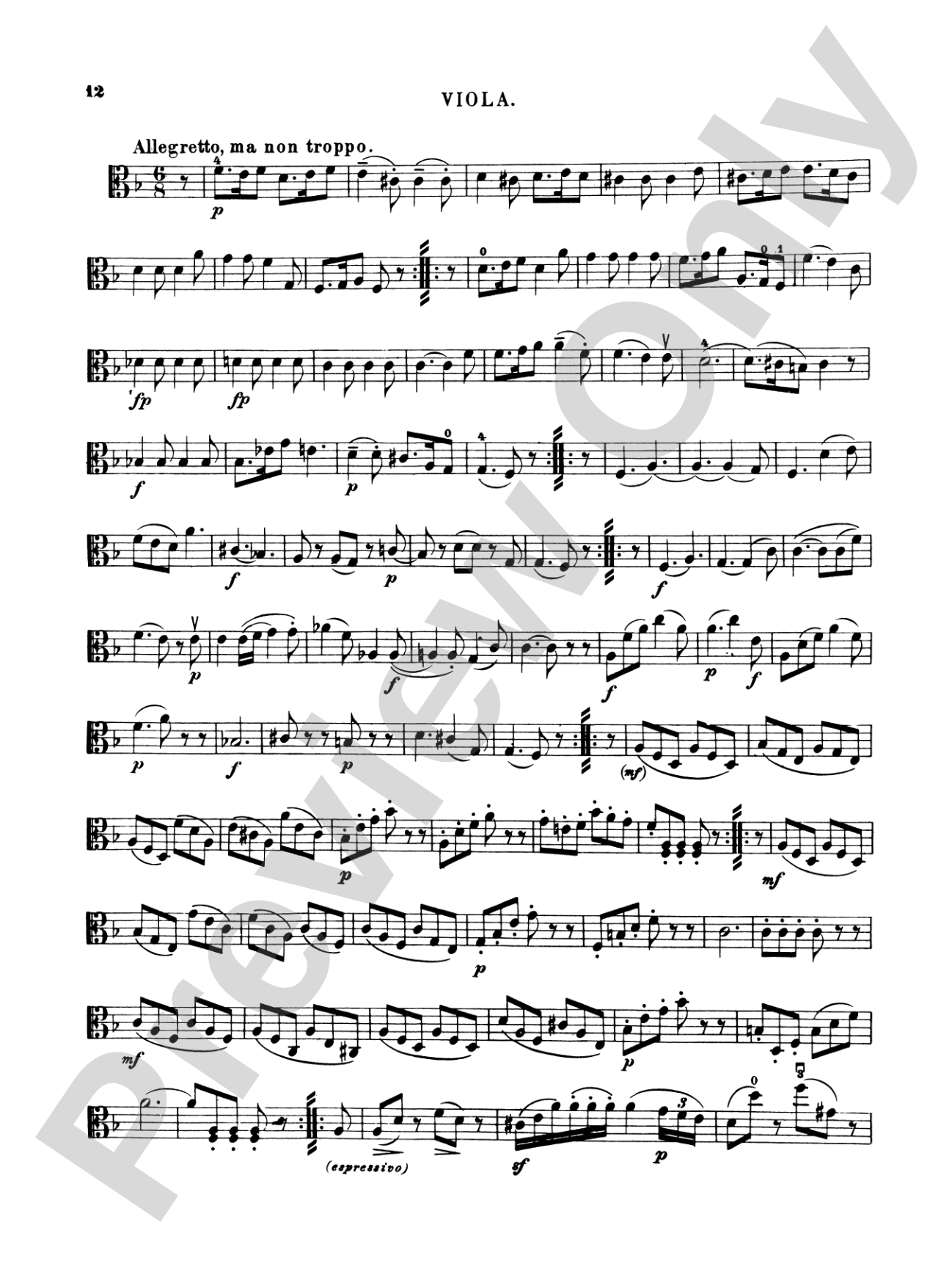 Ten Famous Quartets, K. 387, 421, 428, 458, 464, 465, 499, 575, 589, 590: Viola