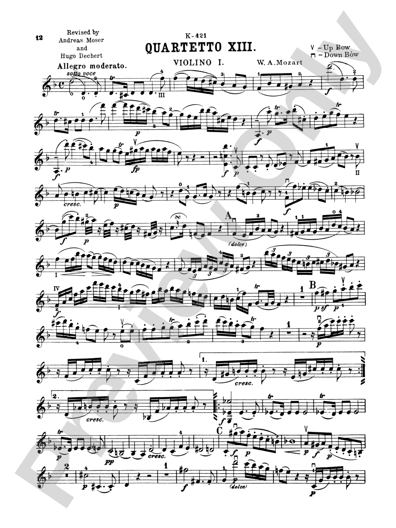 Ten Famous Quartets, K. 387, 421, 428, 458, 464, 465, 499, 575, 589, 590: String Quartet Book