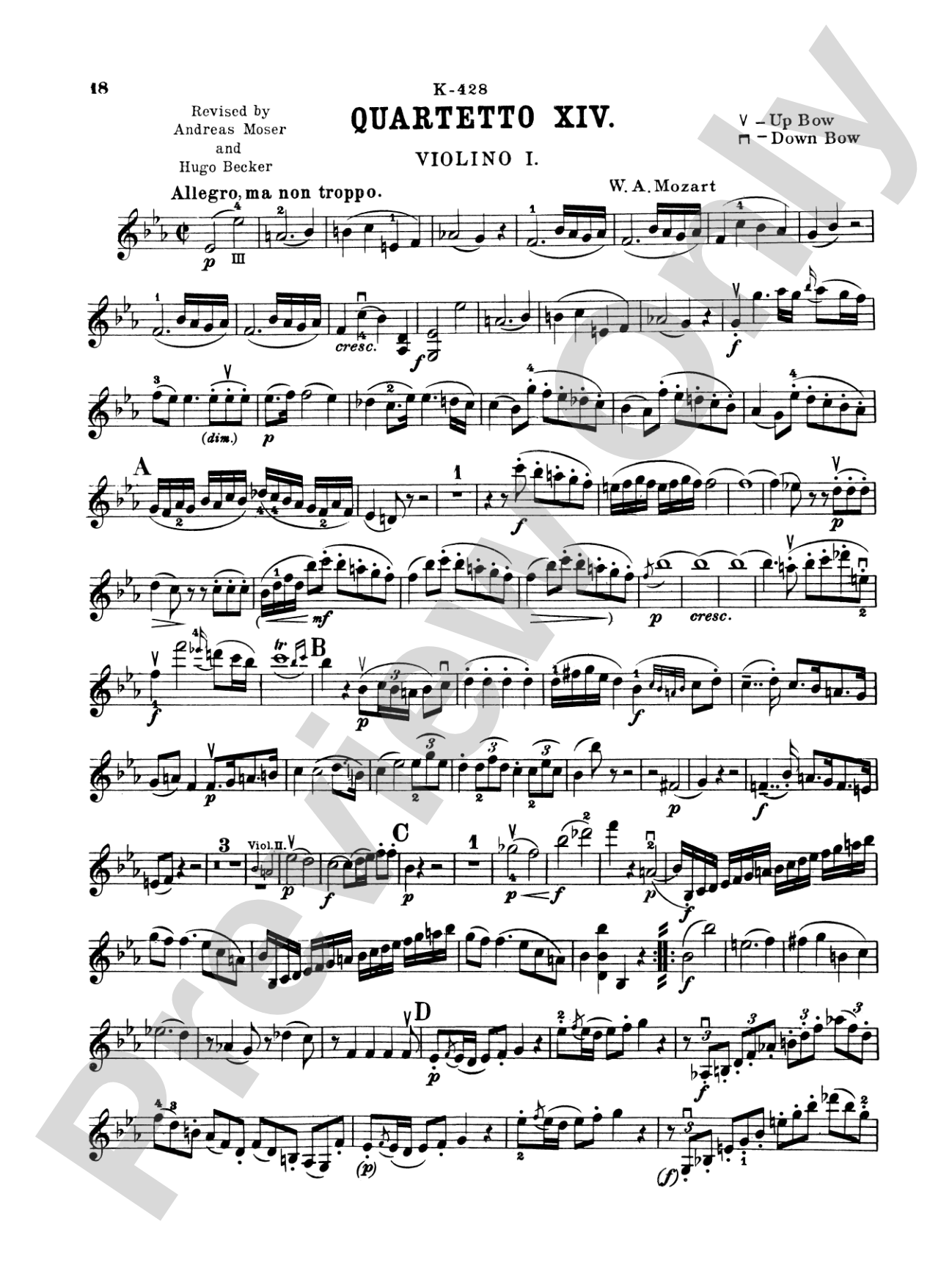 Ten Famous Quartets, K. 387, 421, 428, 458, 464, 465, 499, 575, 589, 590: String Quartet Book