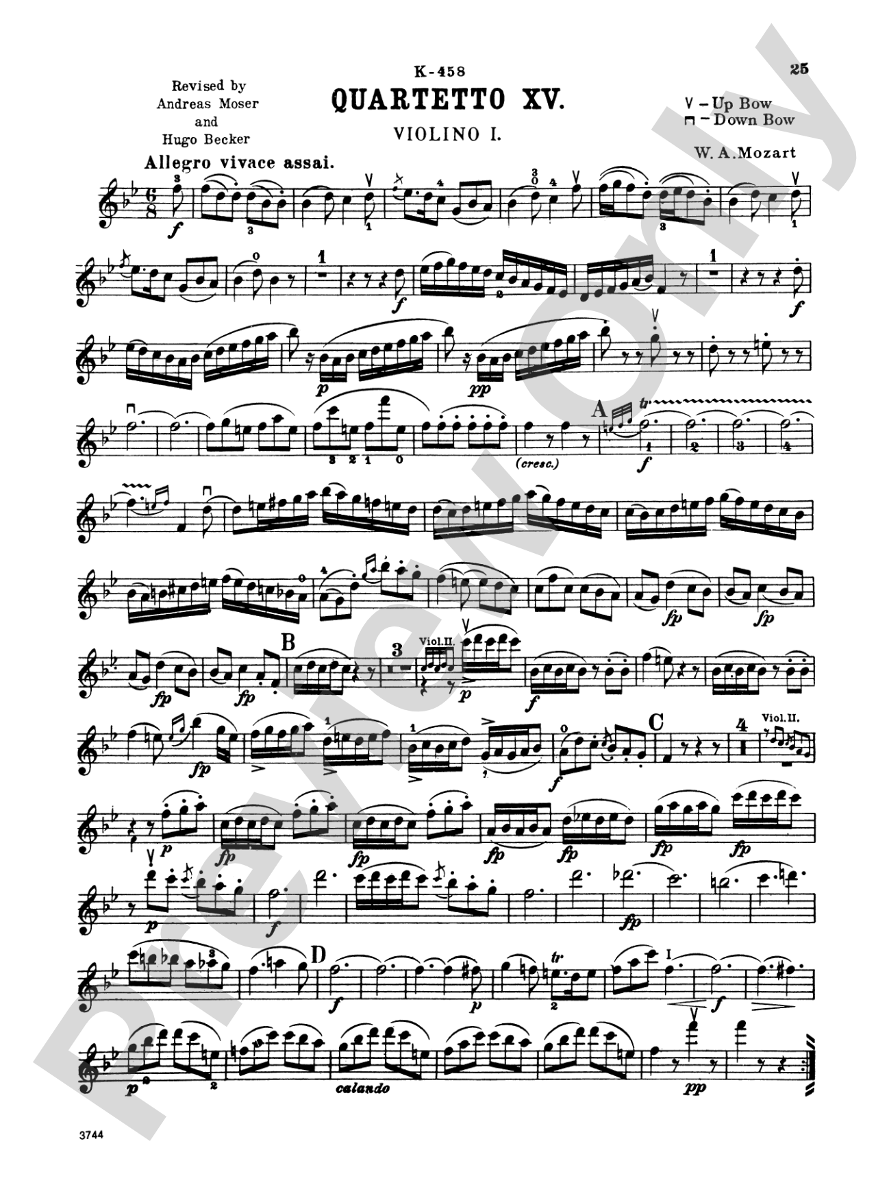 Ten Famous Quartets, K. 387, 421, 428, 458, 464, 465, 499, 575, 589, 590: String Quartet Book