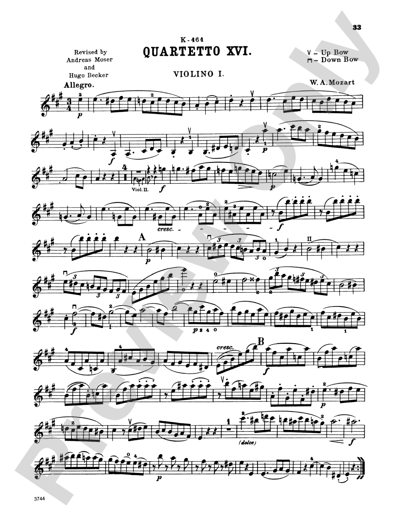 Ten Famous Quartets, K. 387, 421, 428, 458, 464, 465, 499, 575, 589, 590: String Quartet Book