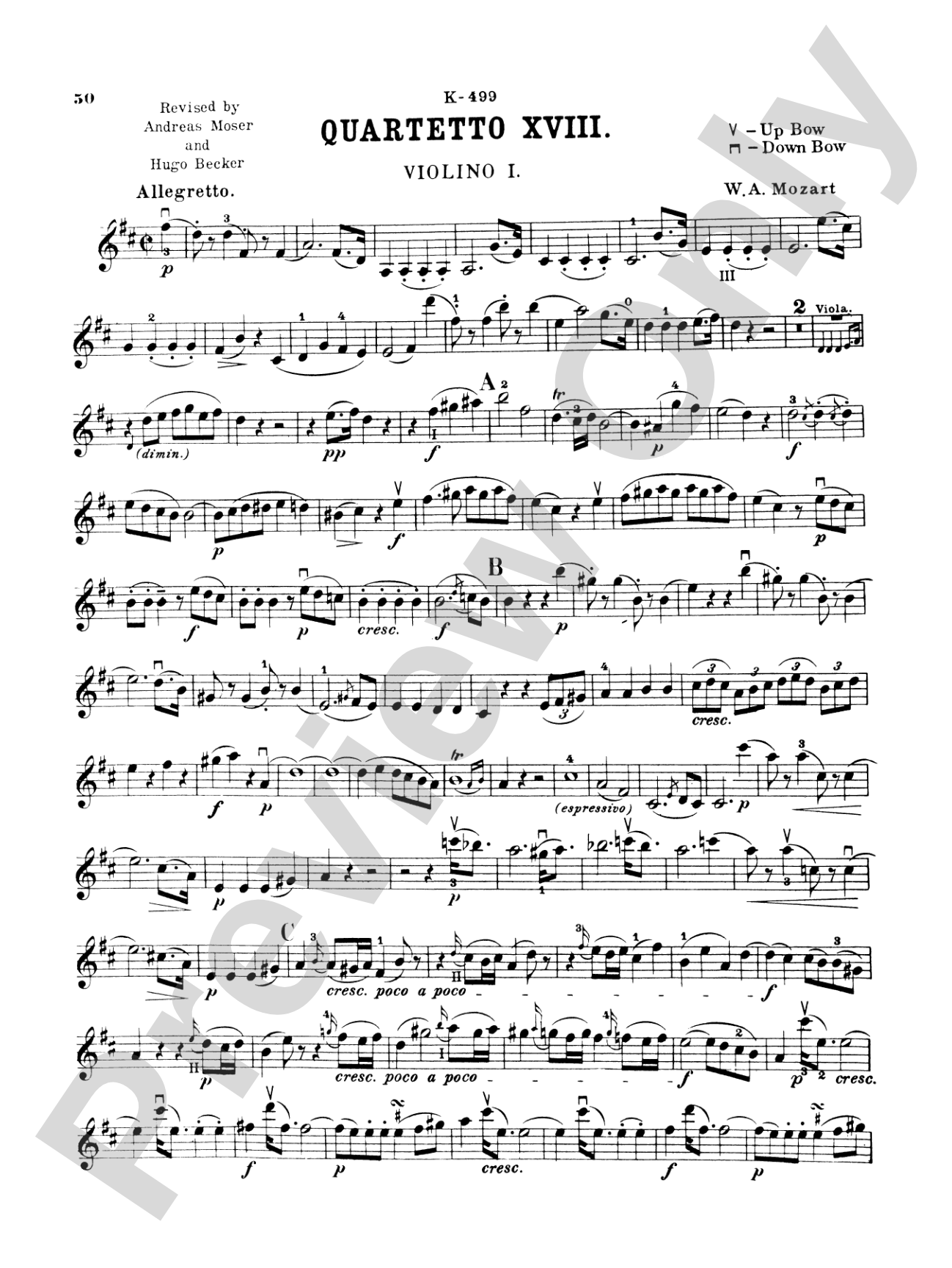 Ten Famous Quartets, K. 387, 421, 428, 458, 464, 465, 499, 575, 589, 590: String Quartet Book