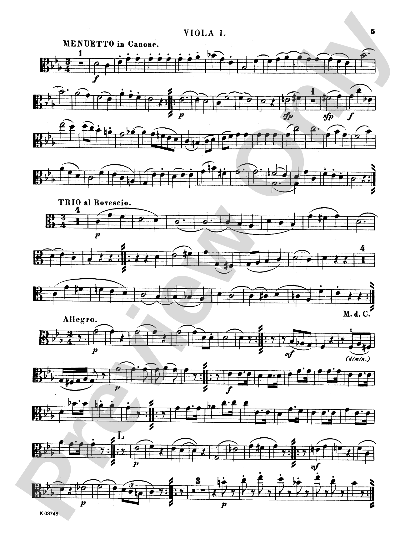 String Quintets, K. 406, 515, 516, 593, 614: Viola