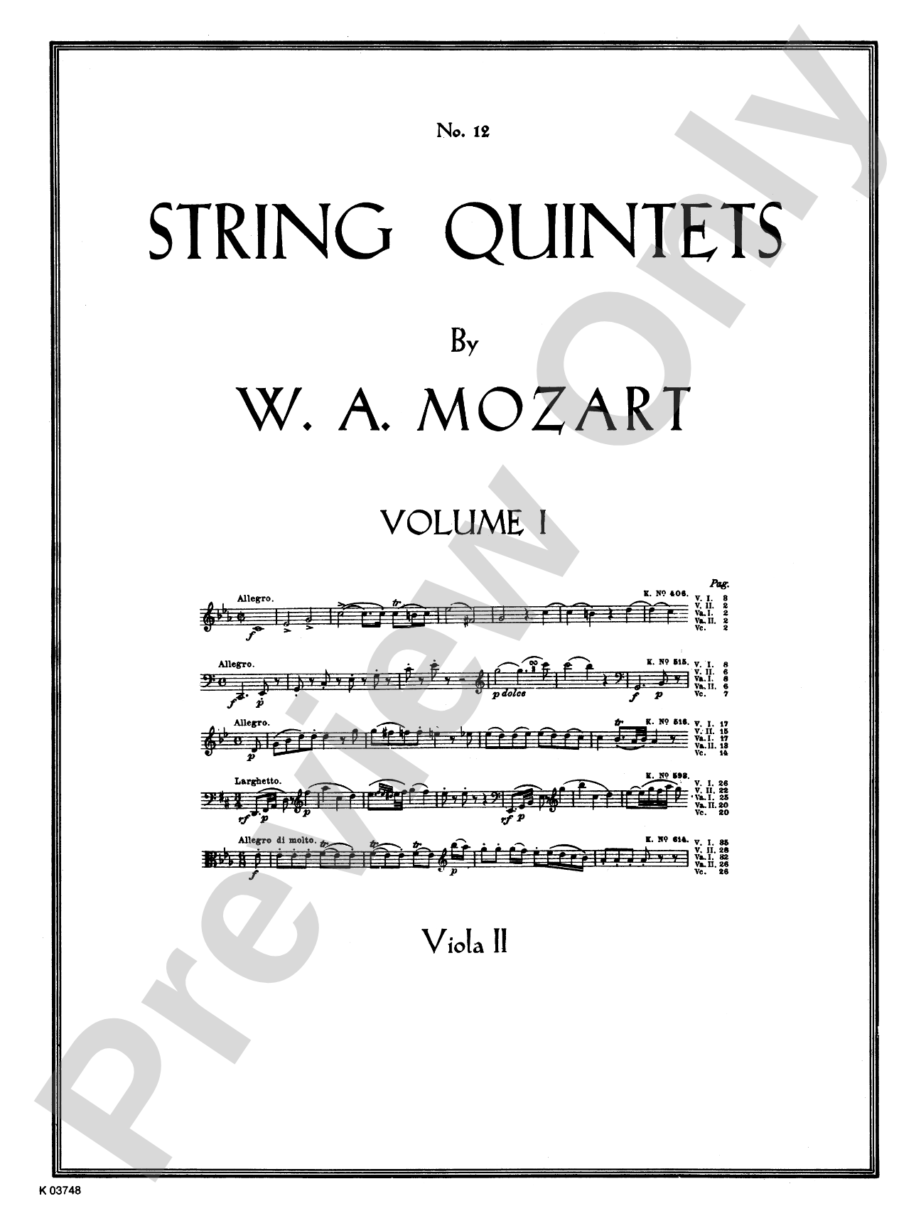 String Quintets, K. 406, 515, 516, 593, 614: 2nd Viola