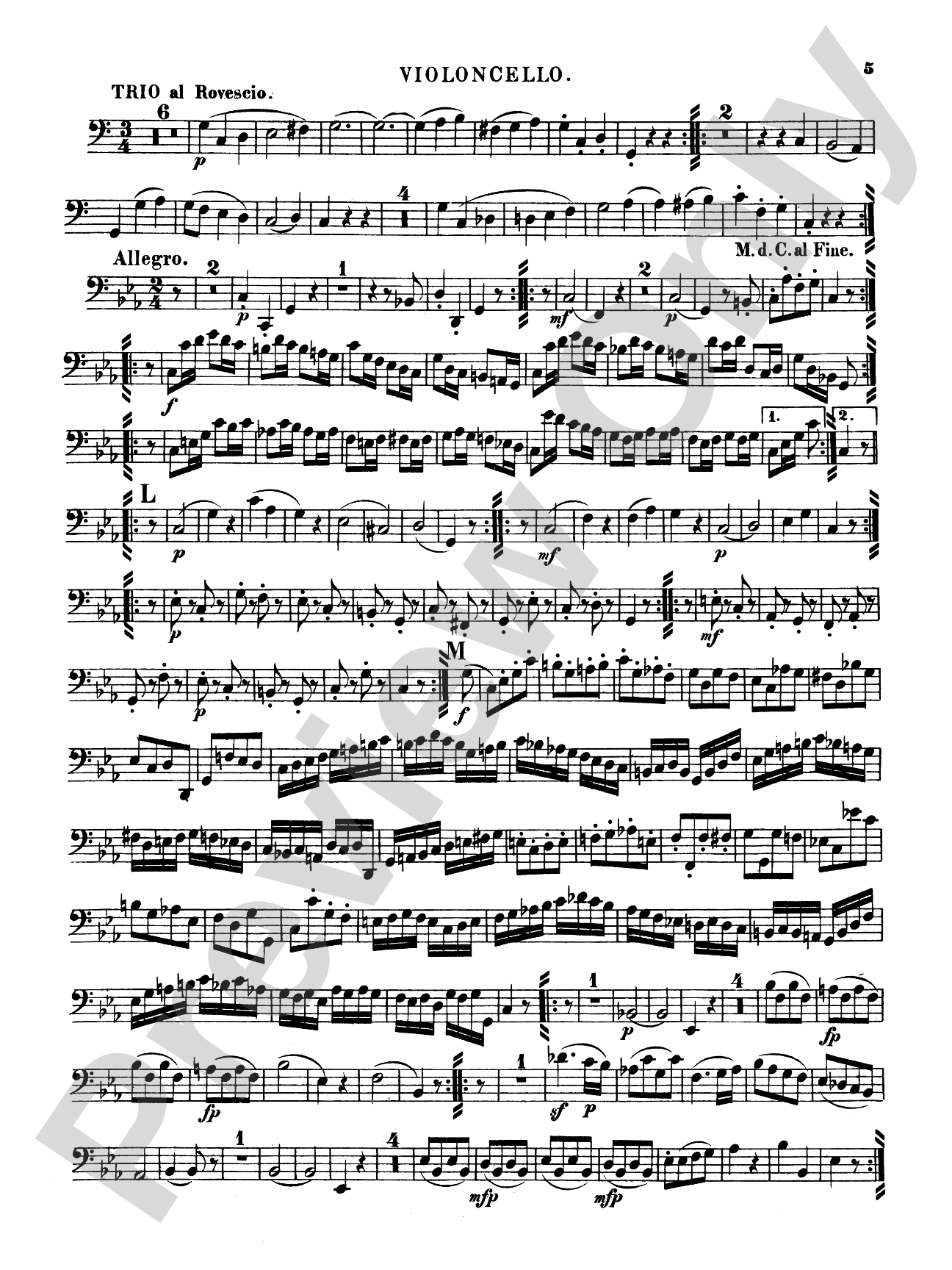 String Quintets, K. 406, 515, 516, 593, 614: Cello