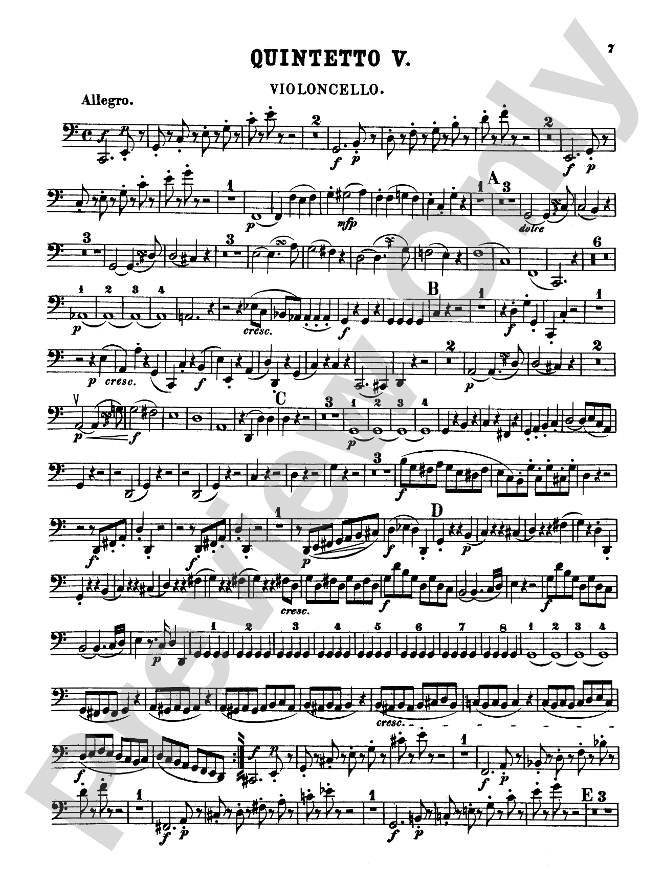 String Quintets, K. 406, 515, 516, 593, 614: Cello