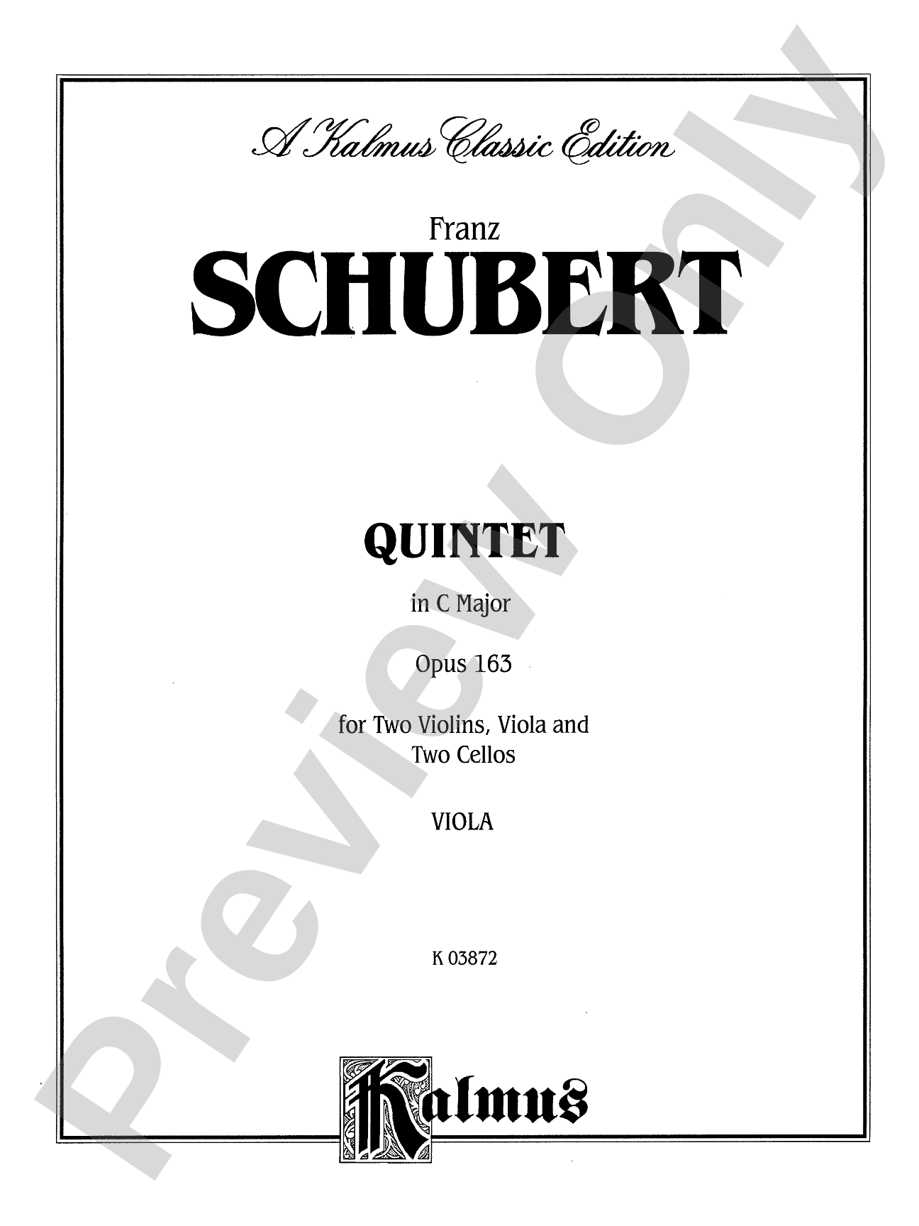 String Quintet in C Major, Op. 163: Viola