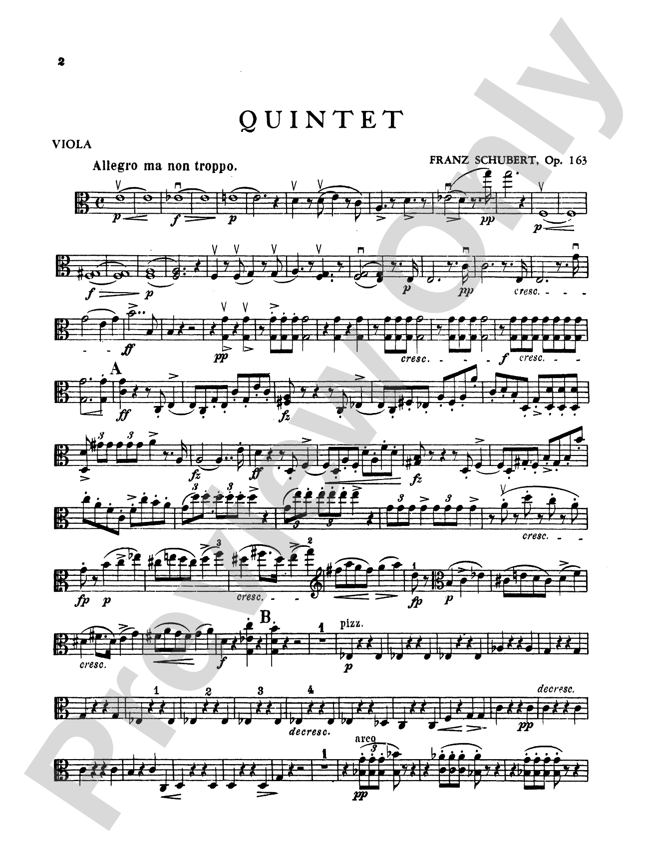 String Quintet in C Major, Op. 163: Viola